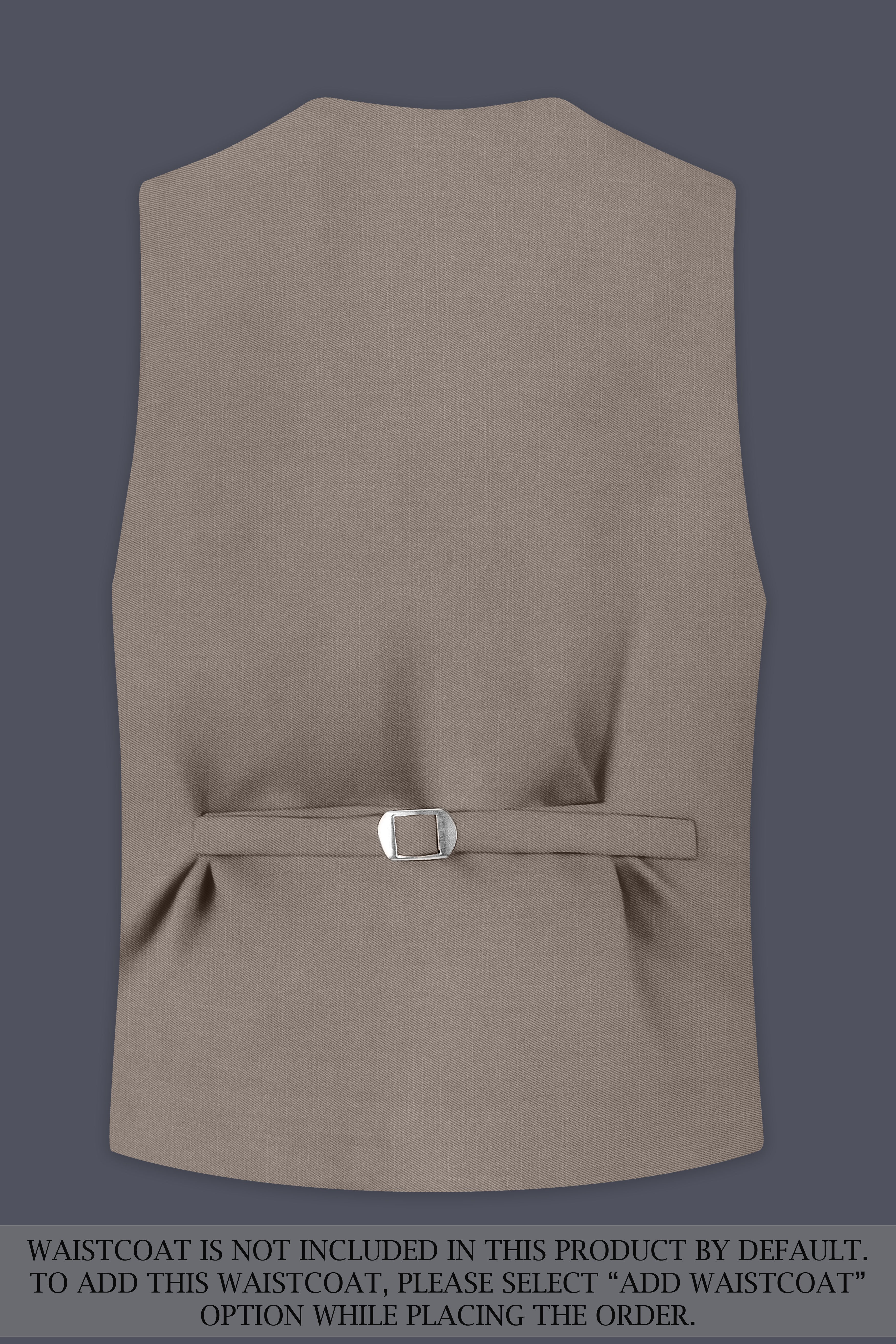 Amour-Dusty Brown Solid Wool Rich Double Breasted Slight Stretch Suit