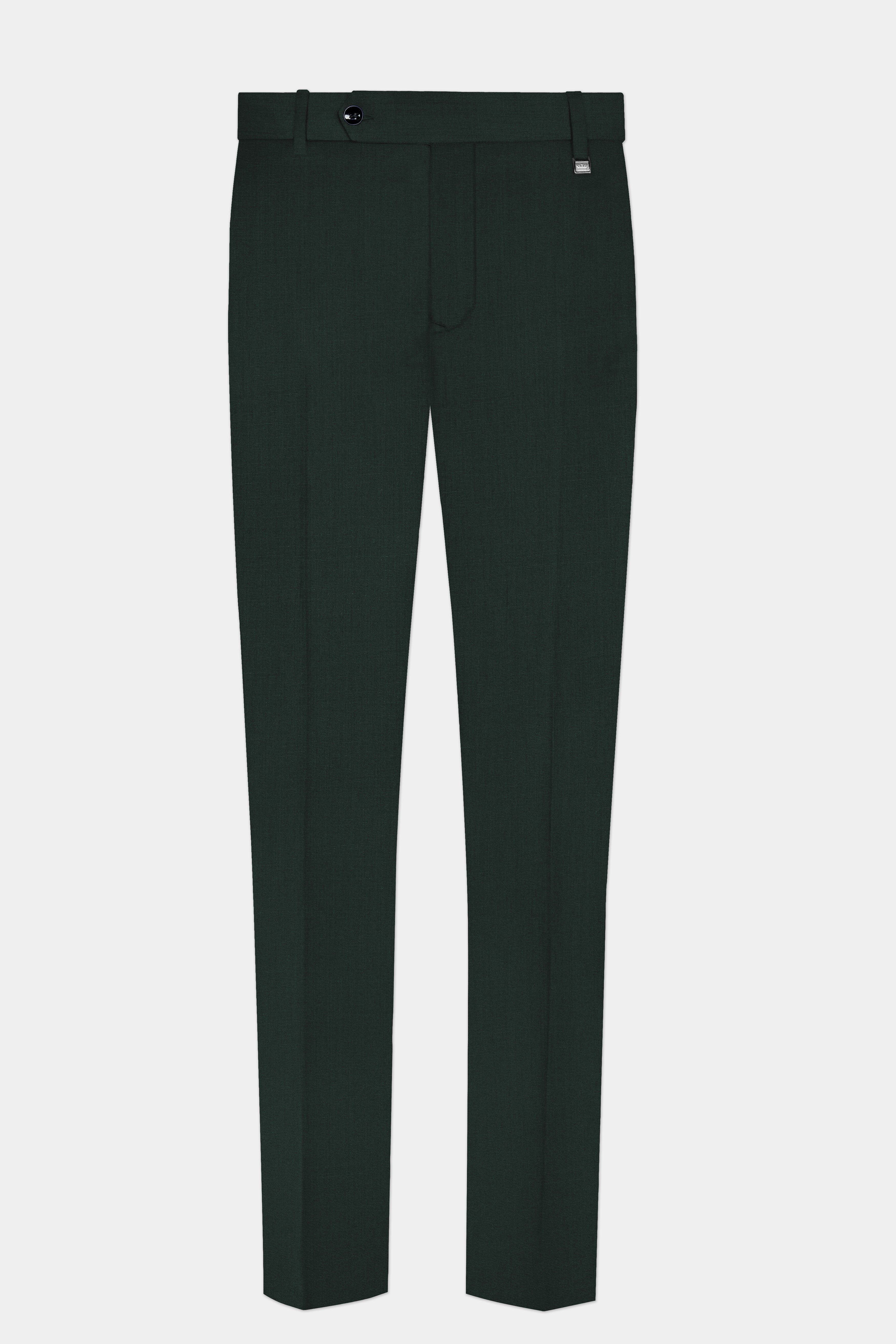 Chicago Green Solid Wool Rich Single Breasted Suit