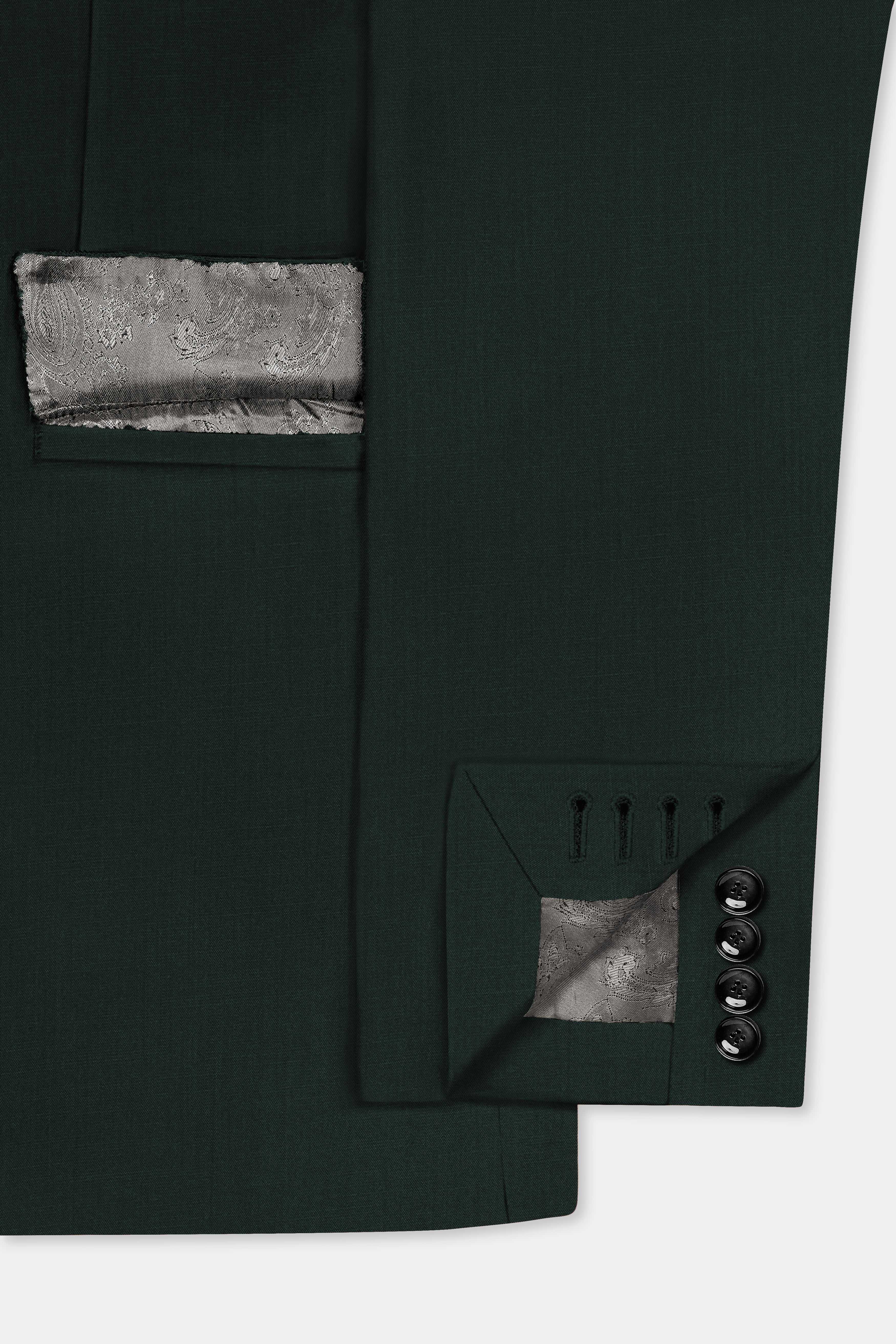Chicago Green Solid Wool Rich Single Breasted Suit