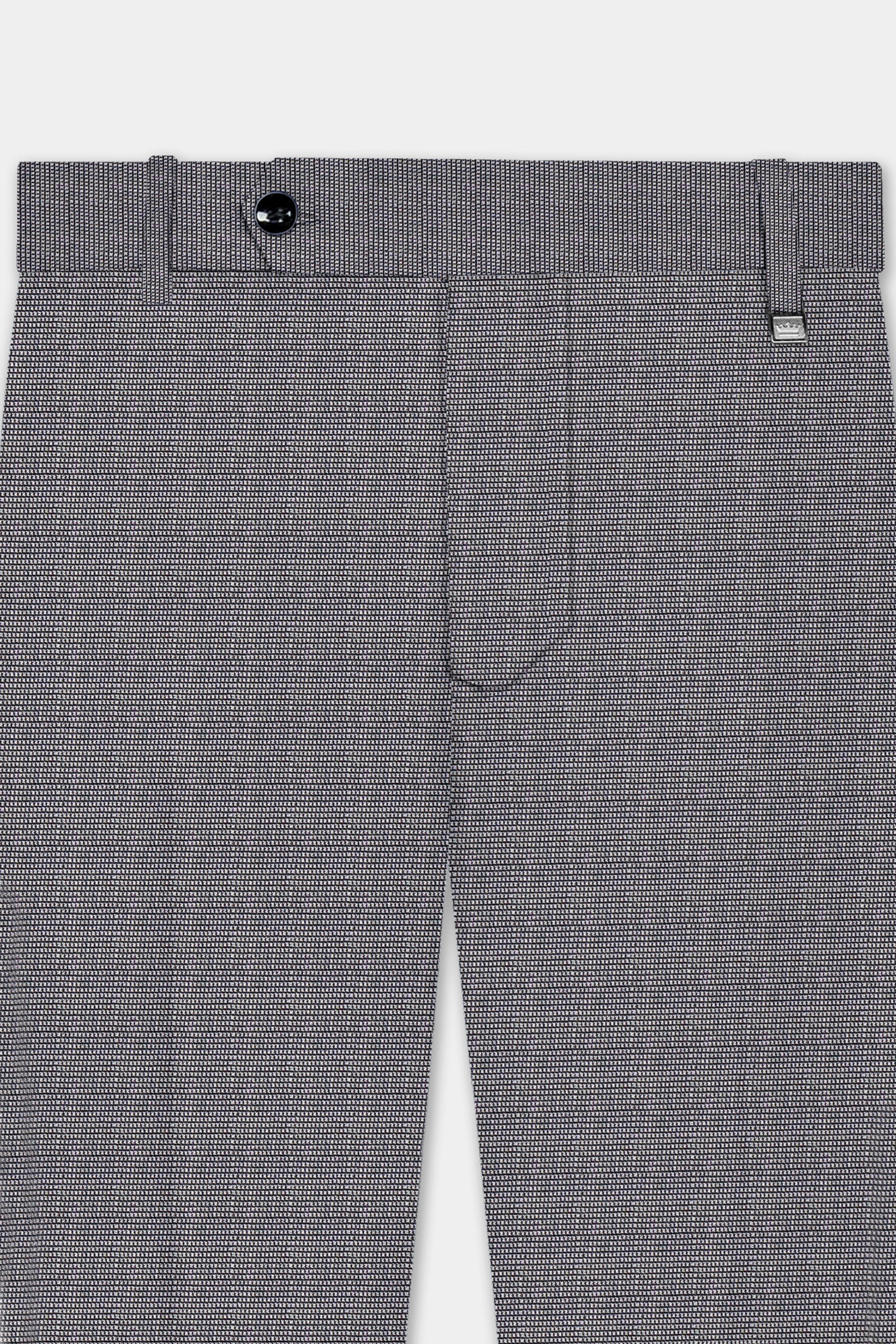 Vampire Gray Textured Wool Rich Bandhgala Designer Suit