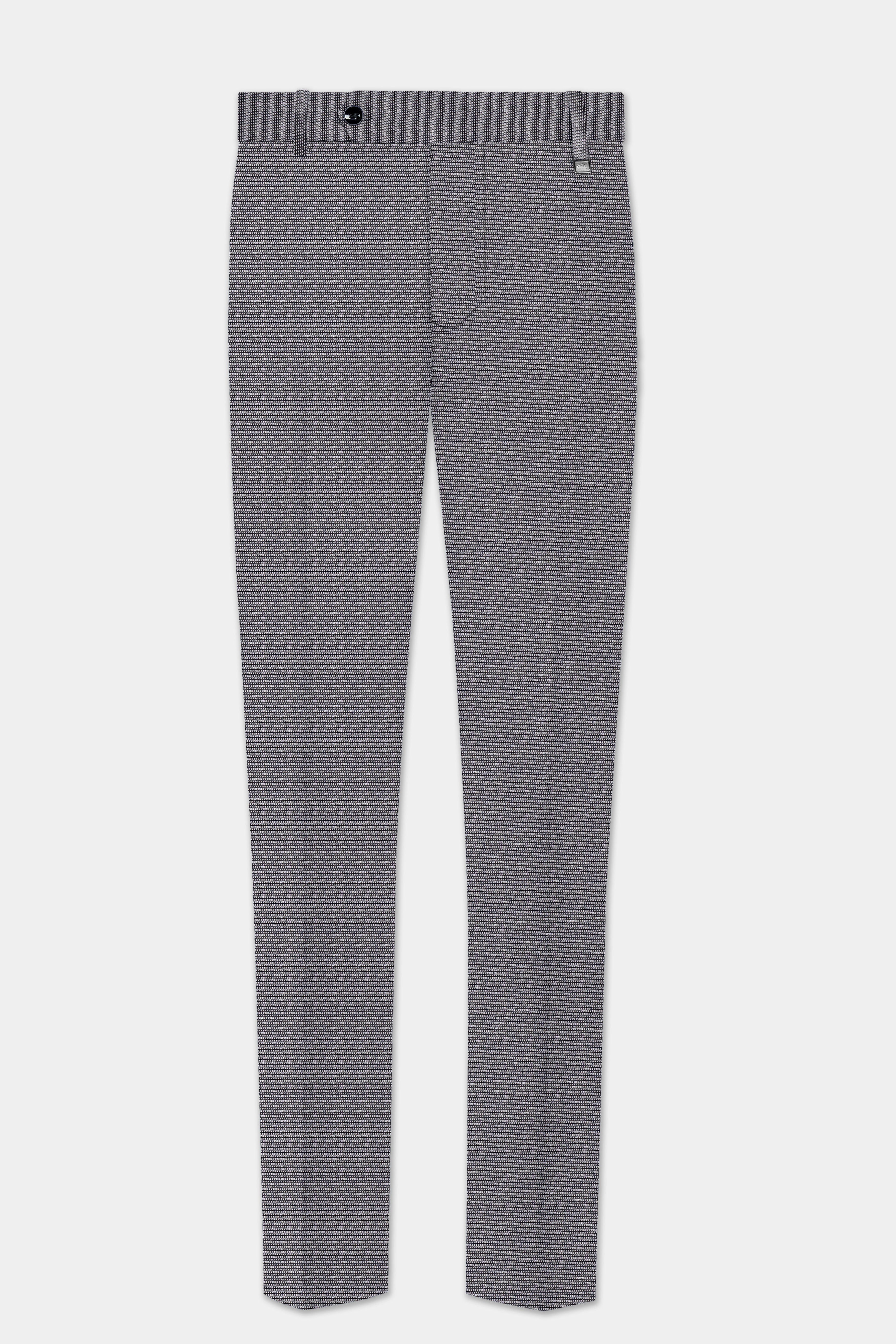 Vampire Gray Textured Wool Rich Bandhgala Designer Suit