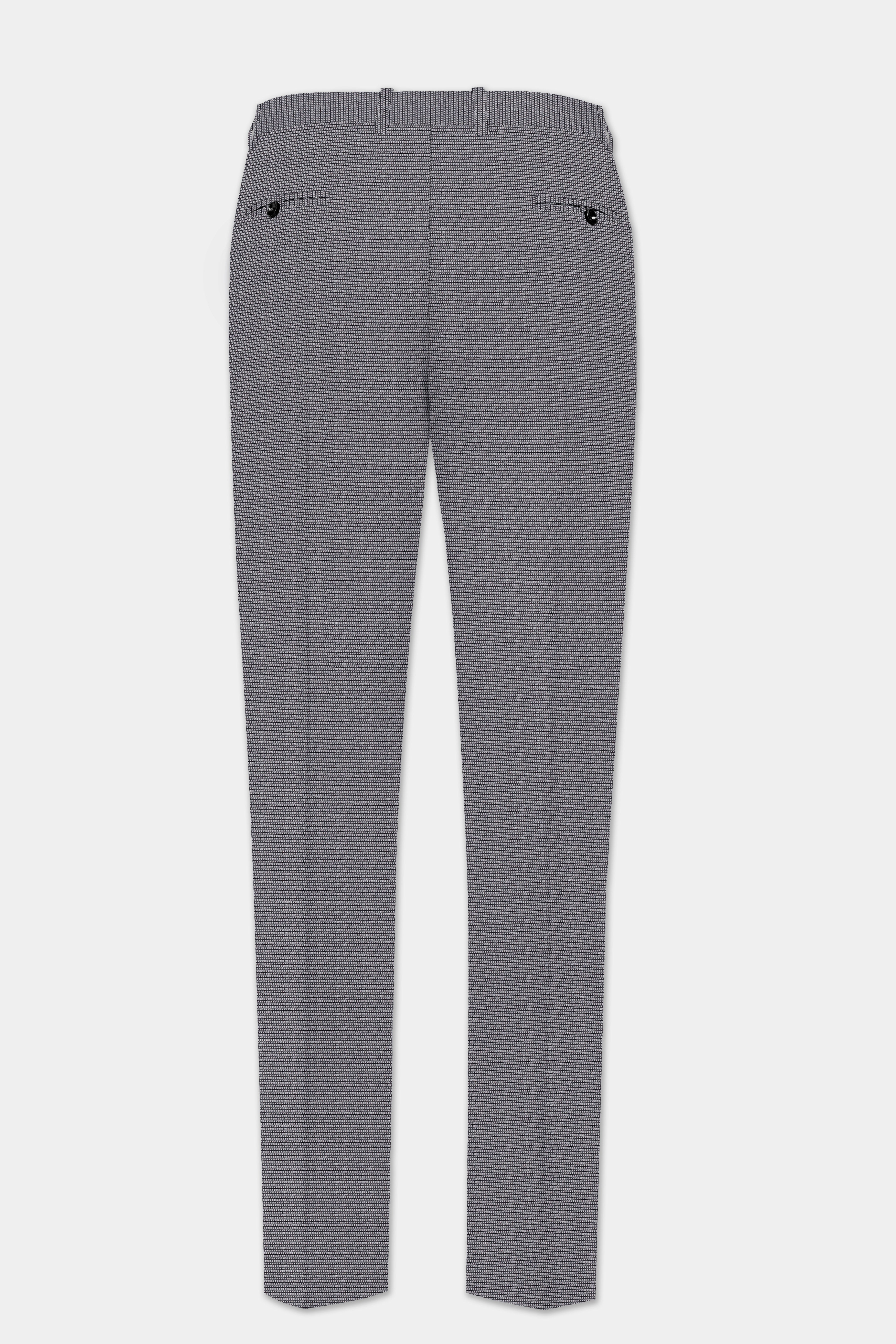 Vampire Gray Textured Wool Rich Bandhgala Designer Suit
