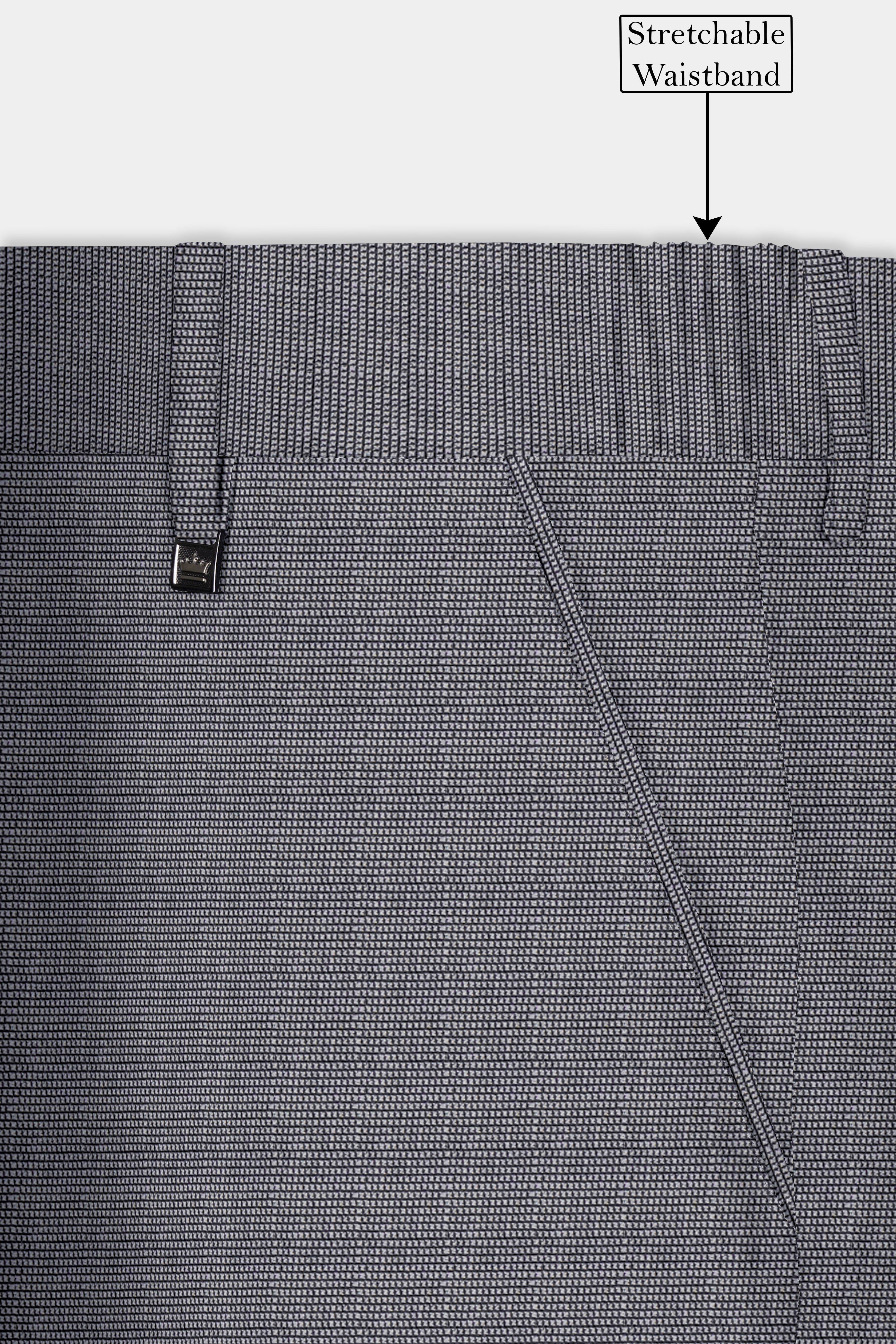 Vampire Gray Textured Wool Rich Bandhgala Designer Suit