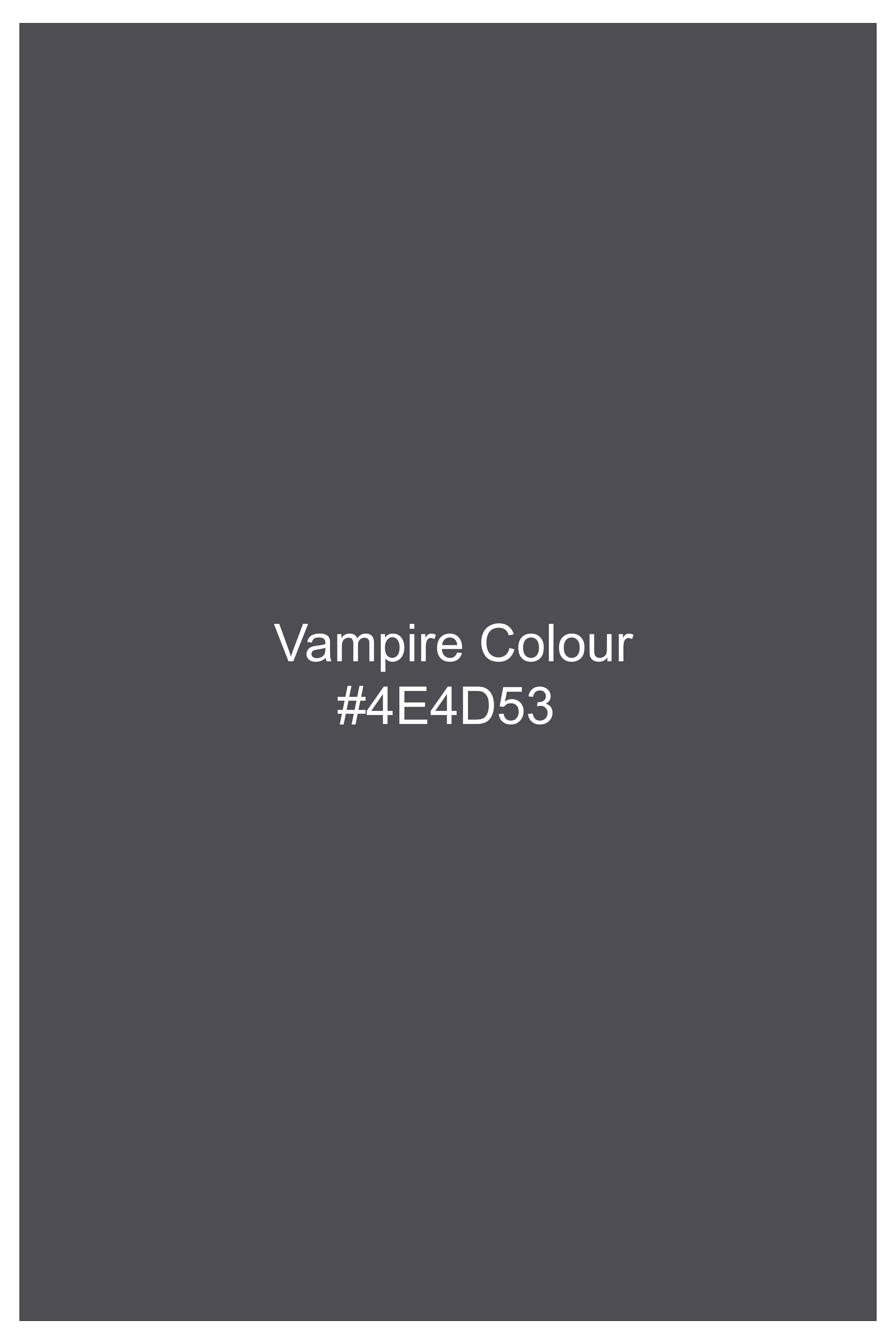 Vampire Gray Textured Wool Rich Bandhgala Designer Suit