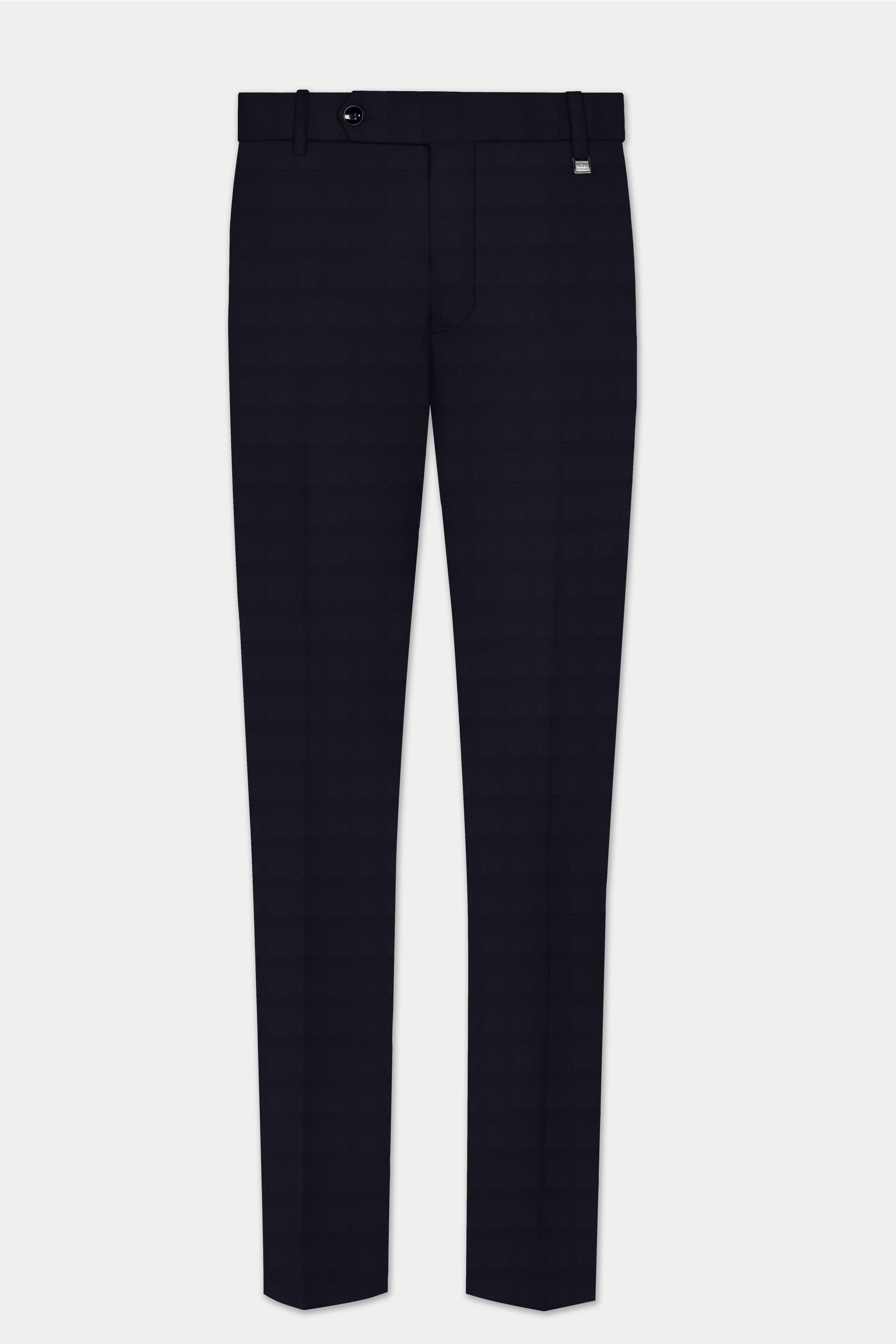 Cinder Blue Textured Wool Rich Bandhgala Designer Suit
