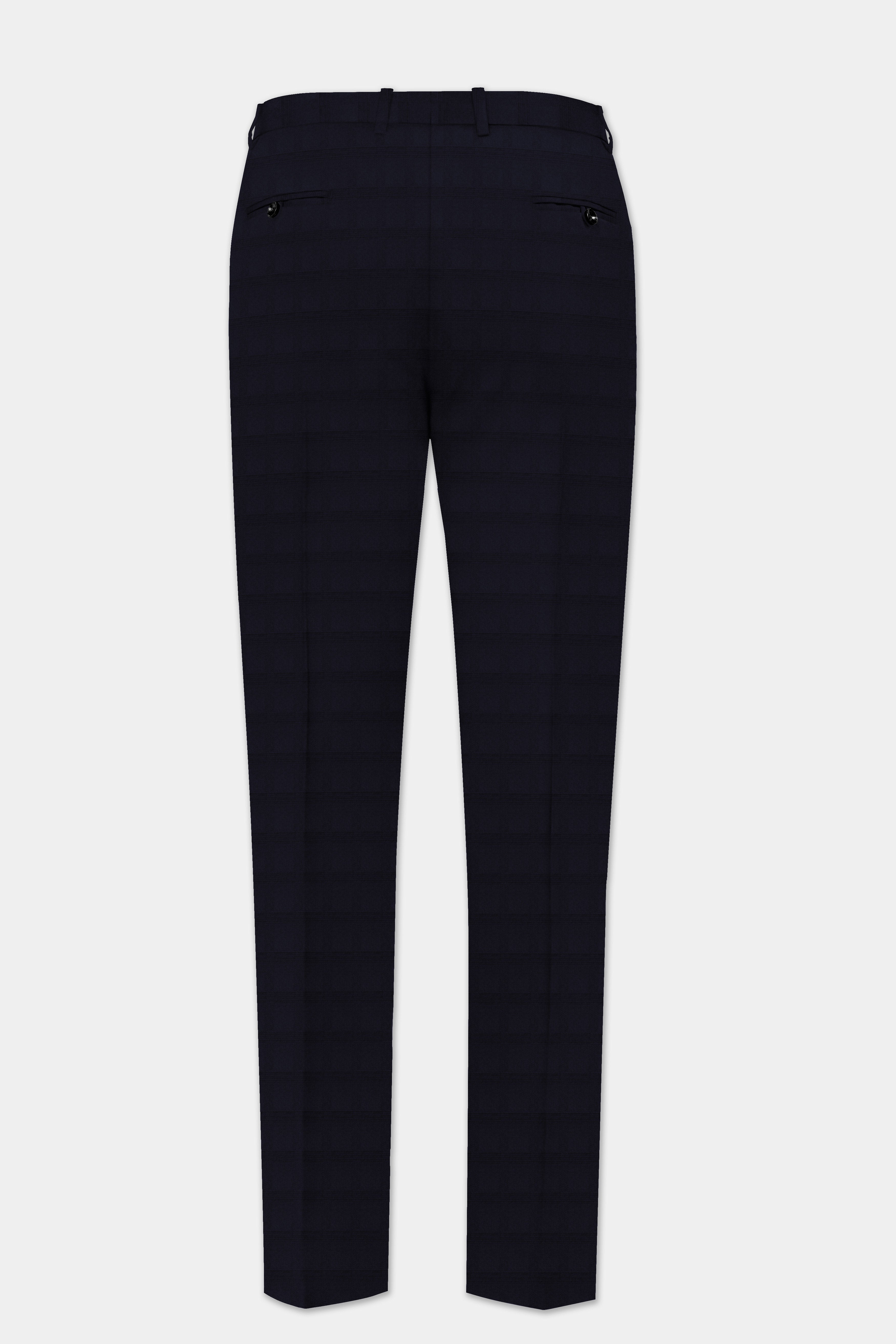 Cinder Blue Textured Wool Rich Bandhgala Designer Suit