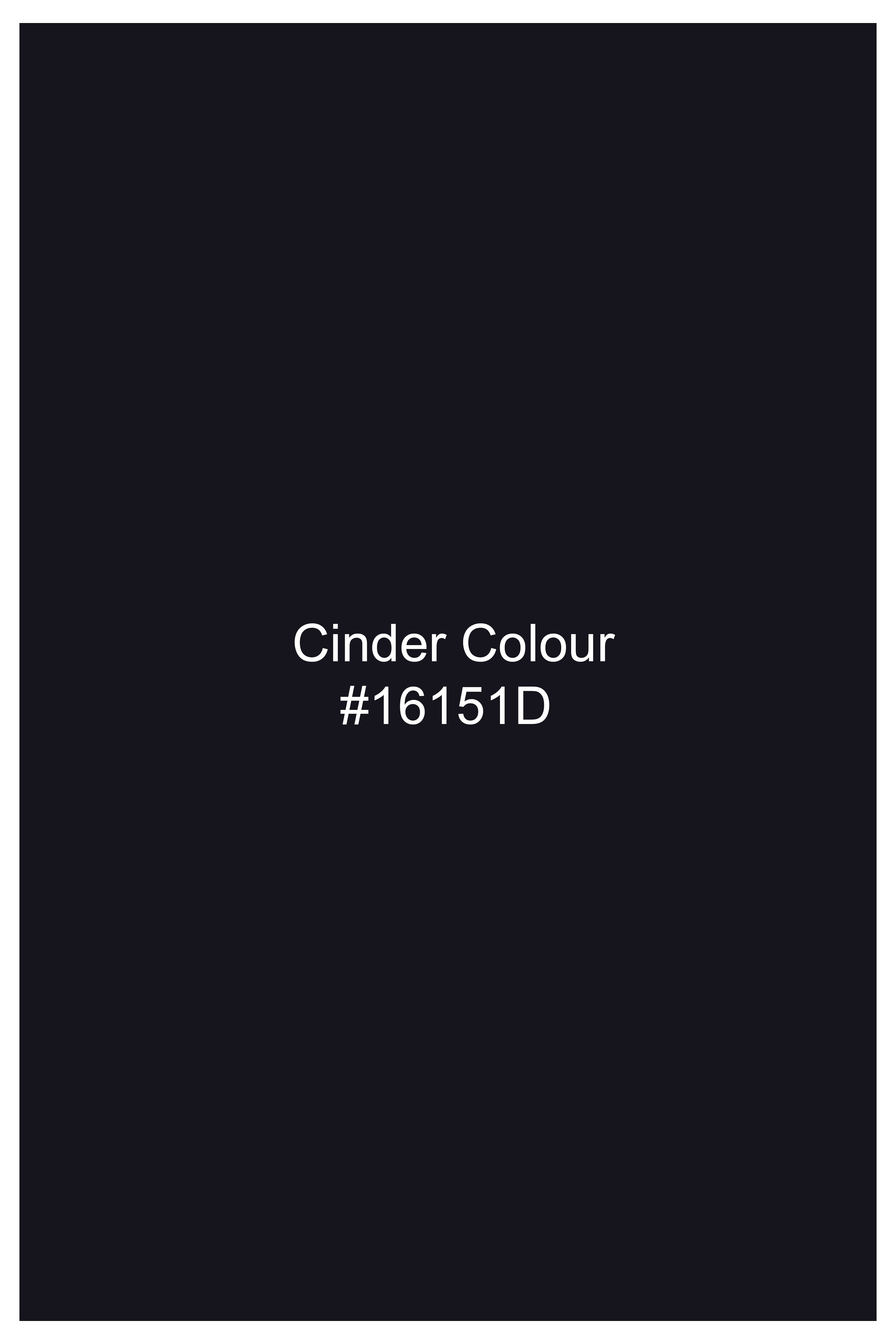 Cinder Blue Textured Wool Rich Bandhgala Designer Suit