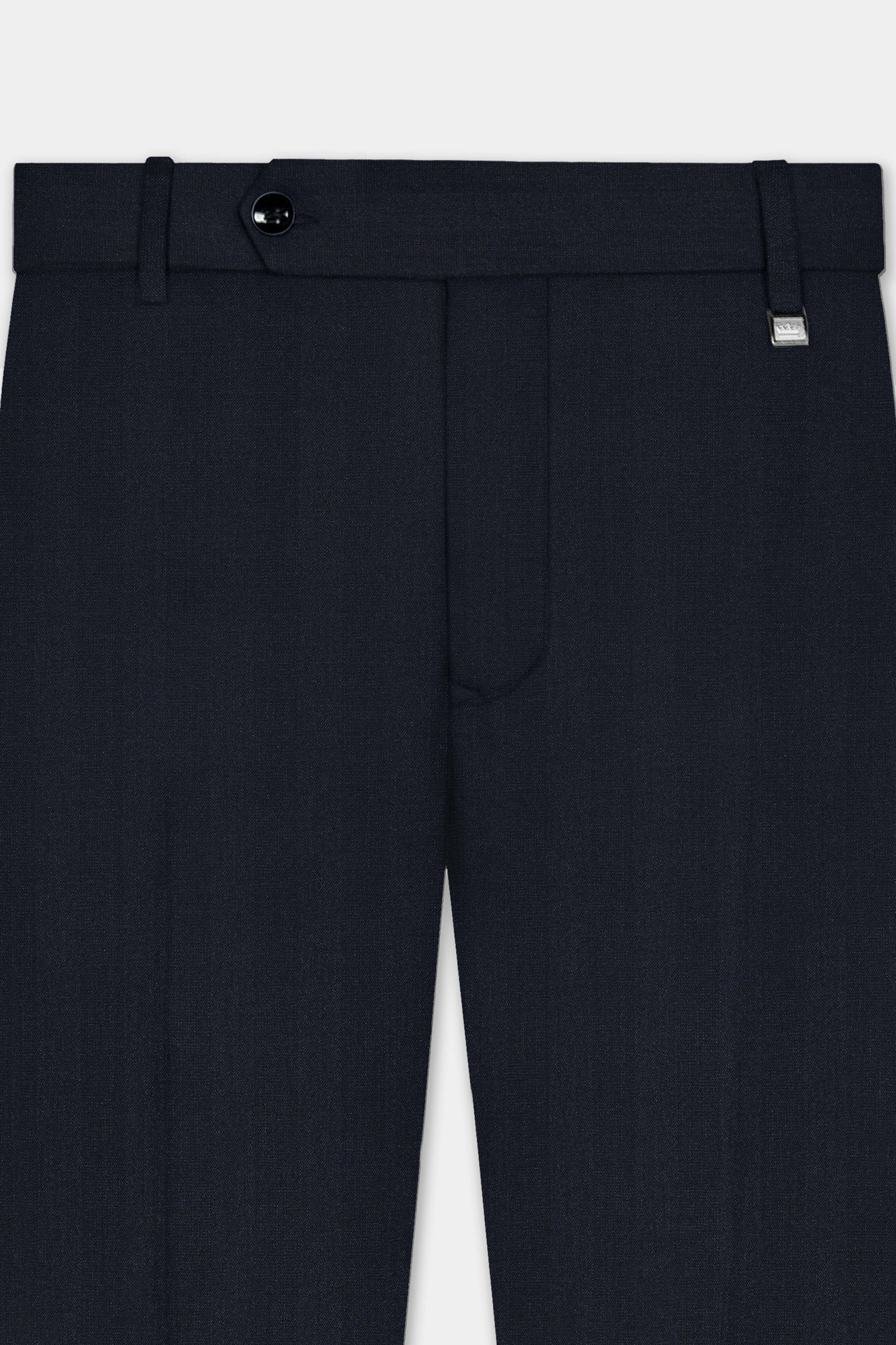 Vulcan Blue Solid Wool Rich Bandhgala Designer Suit