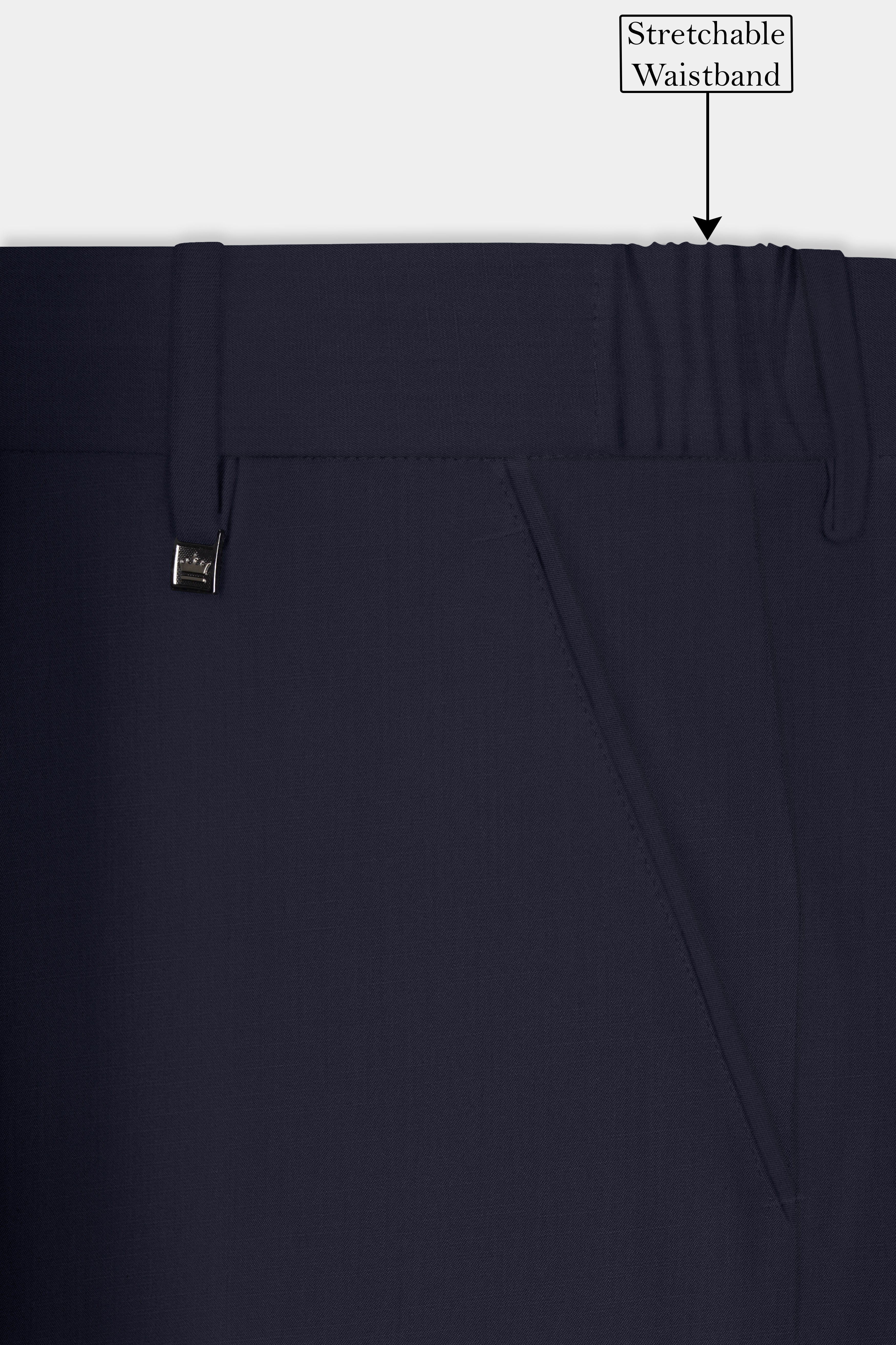 Vulcan Blue Solid Wool Rich Bandhgala Designer Suit