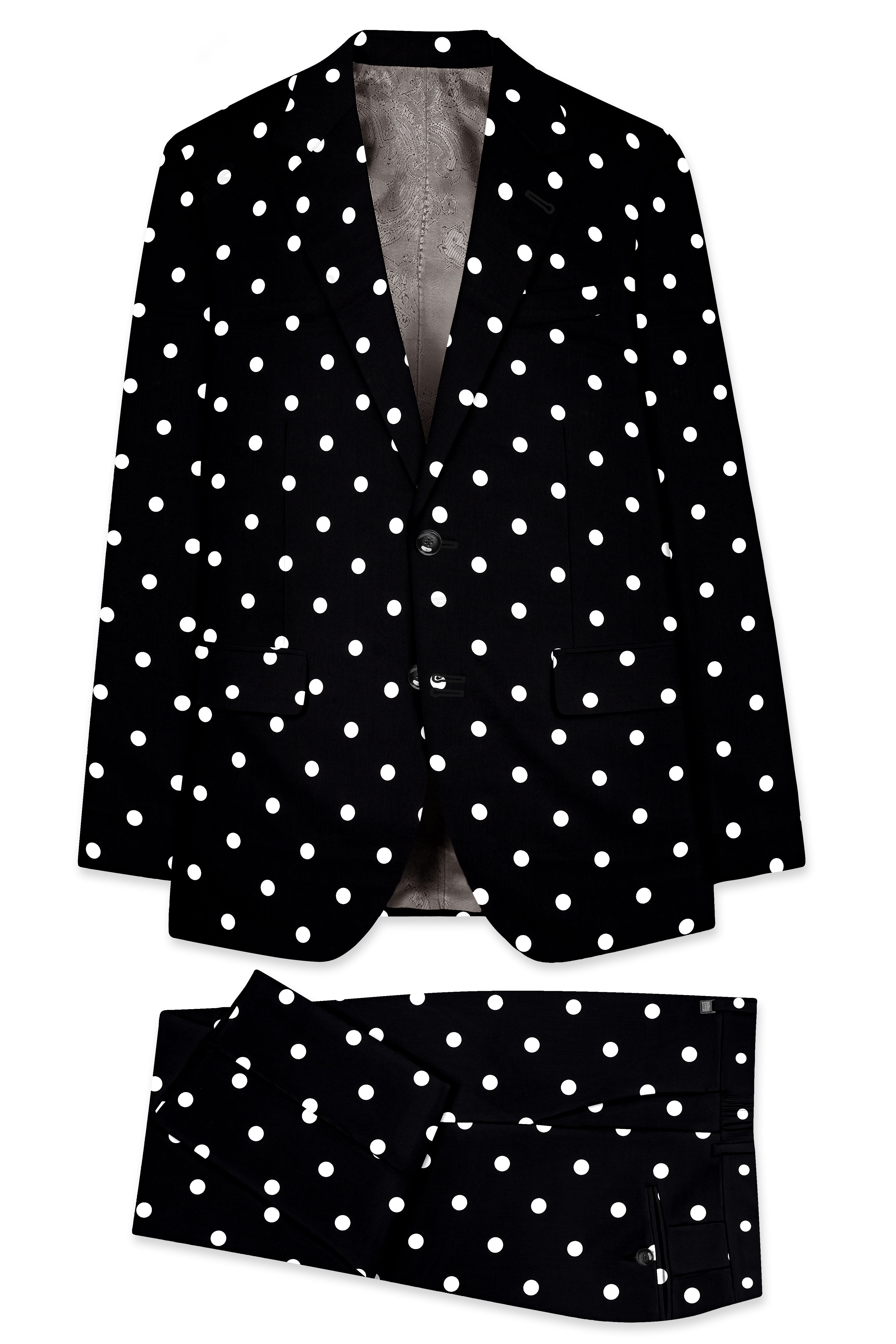Jade Black Polka print Premium Cotton Suit