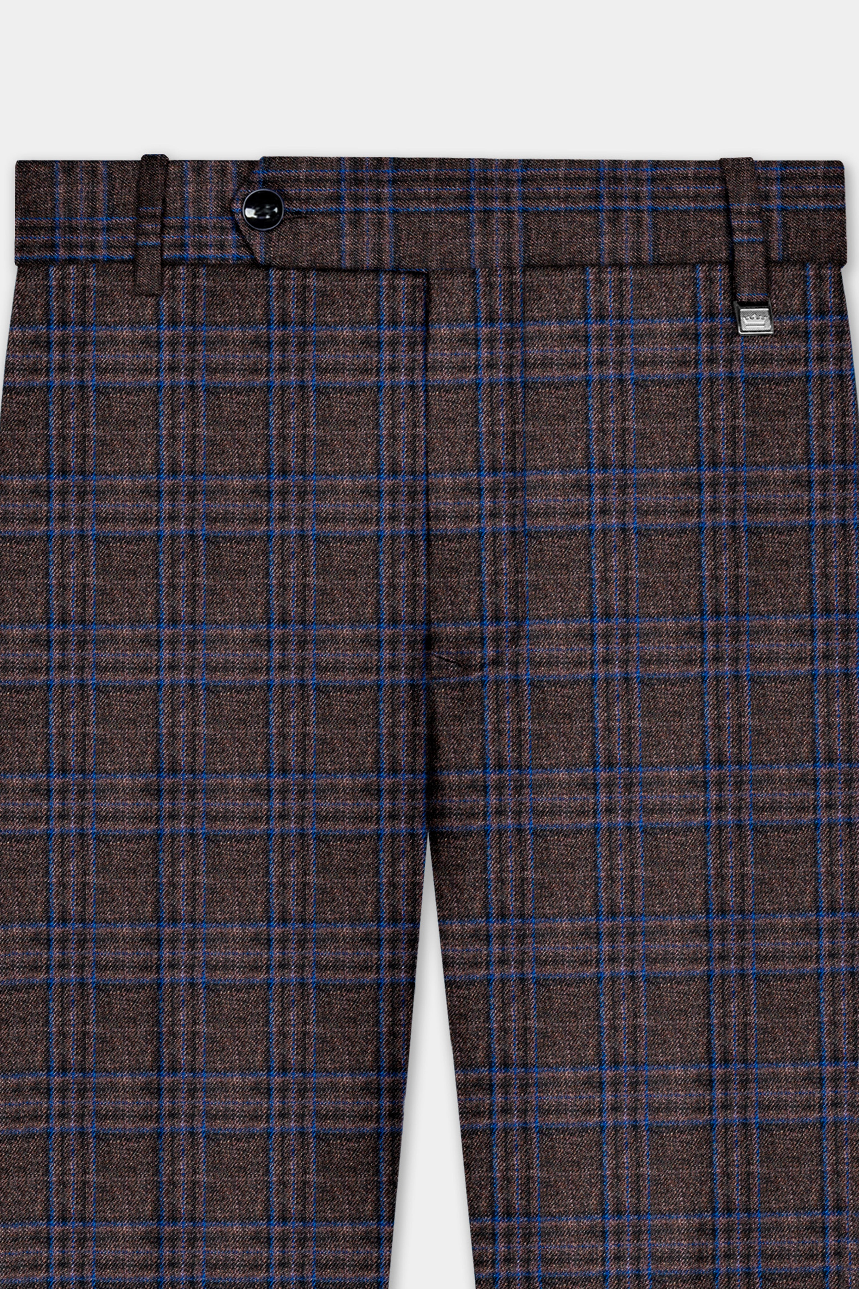 Brich Brown Plaid Wool Rich Double Breasted Sport Suit