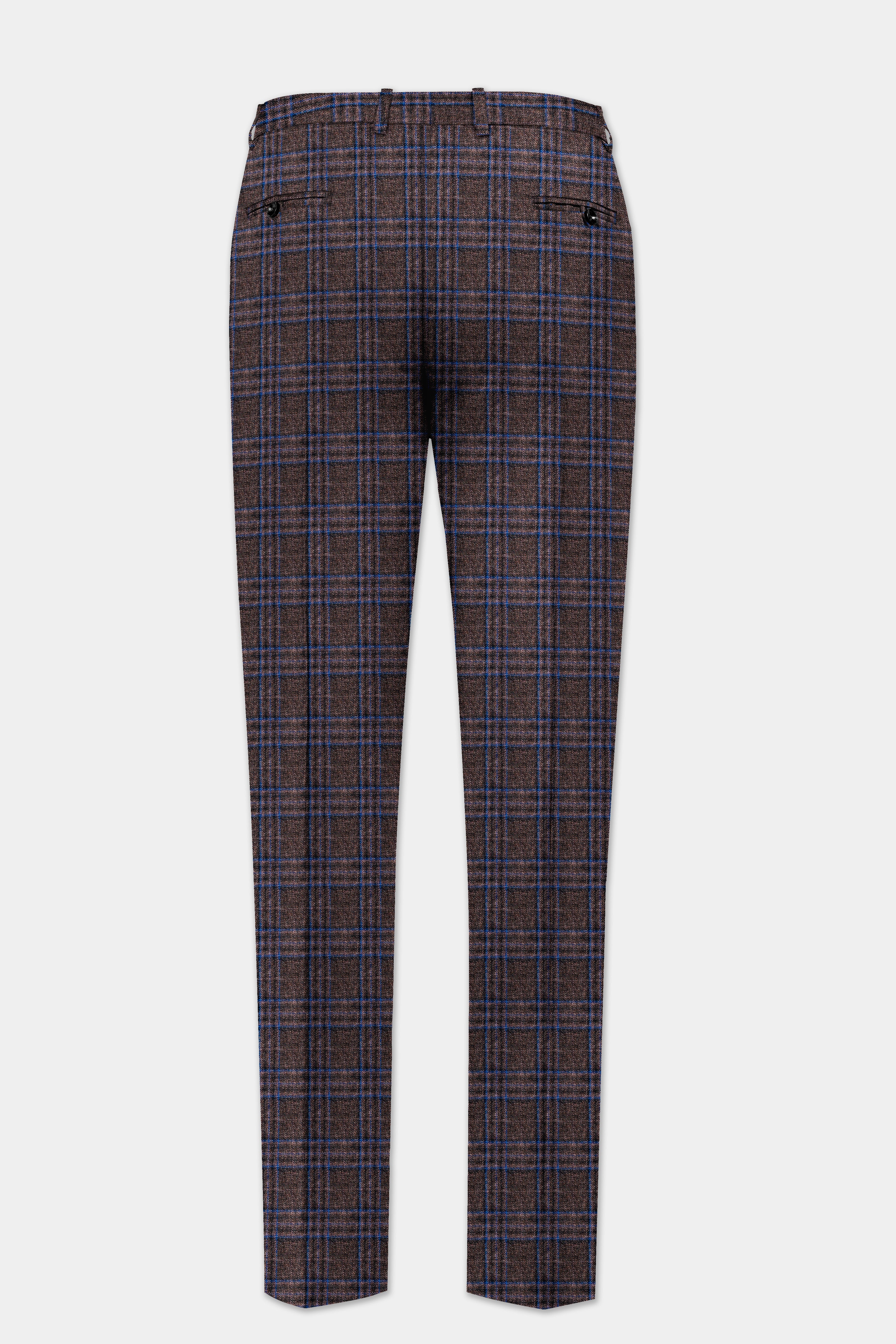 Brich Brown Plaid Wool Rich Double Breasted Sport Suit