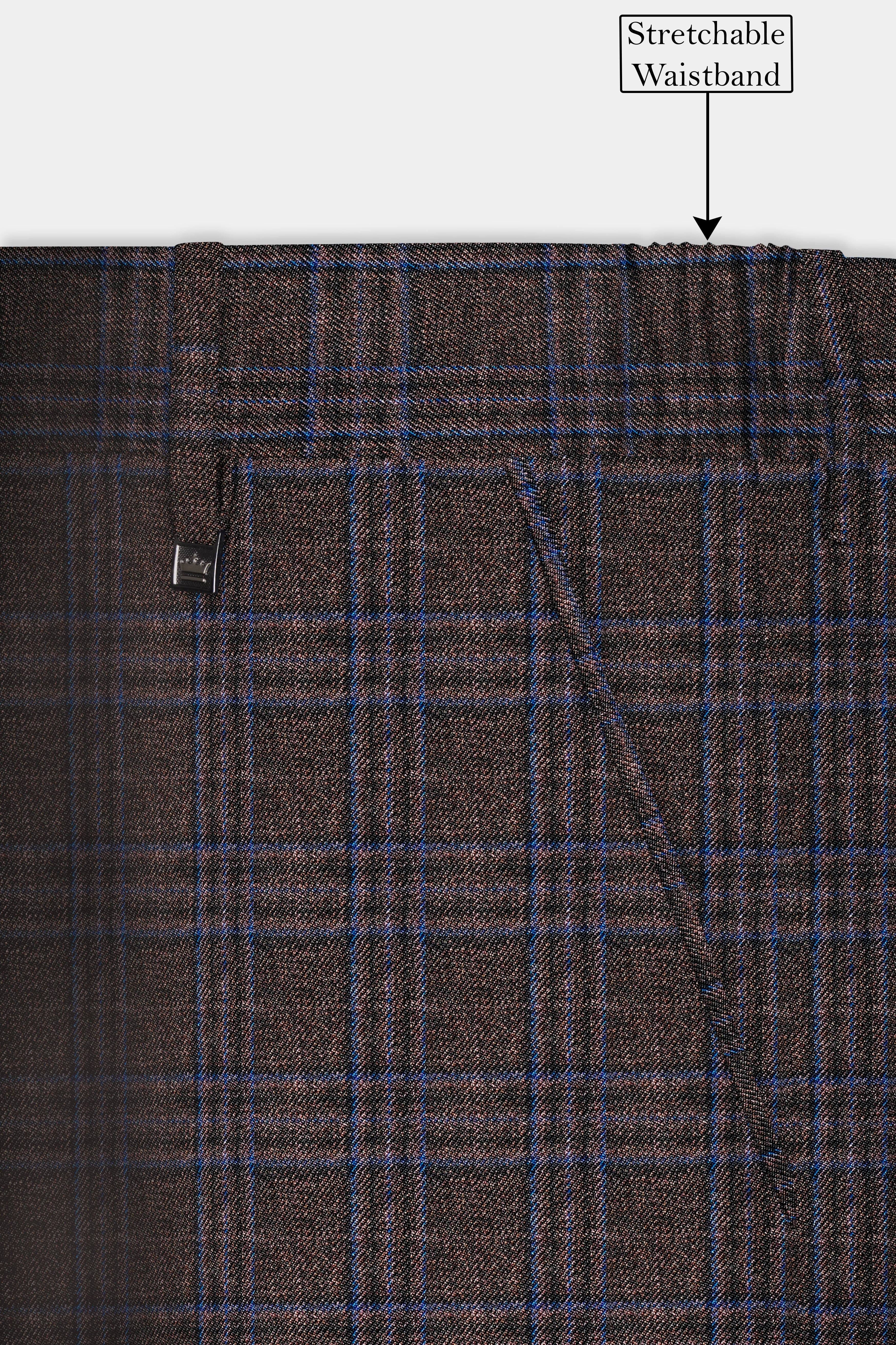 Brich Brown Plaid Wool Rich Double Breasted Sport Suit