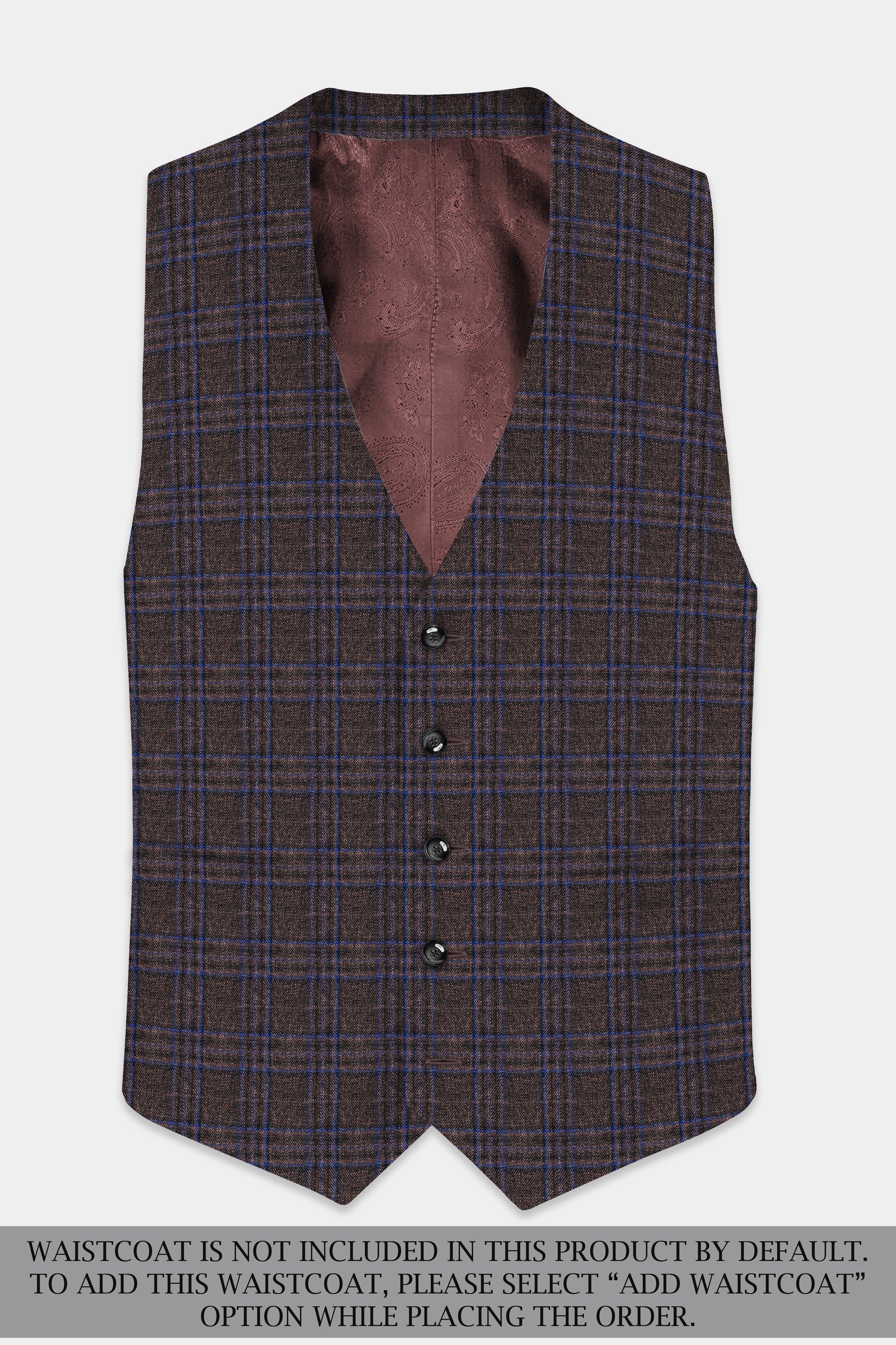 Brich Brown Plaid Wool Rich Double Breasted Sport Suit