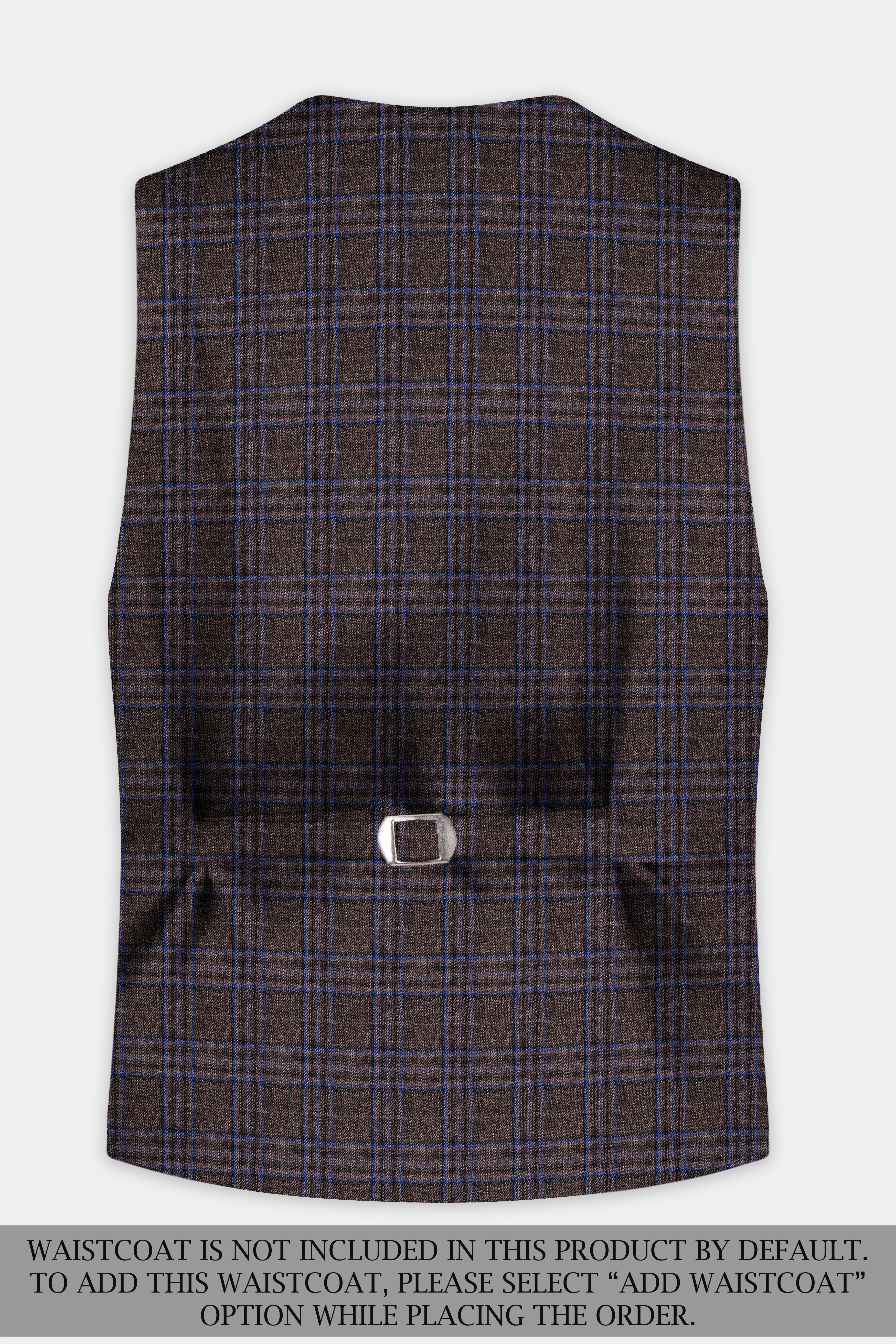 Brich Brown Plaid Wool Rich Double Breasted Sport Suit