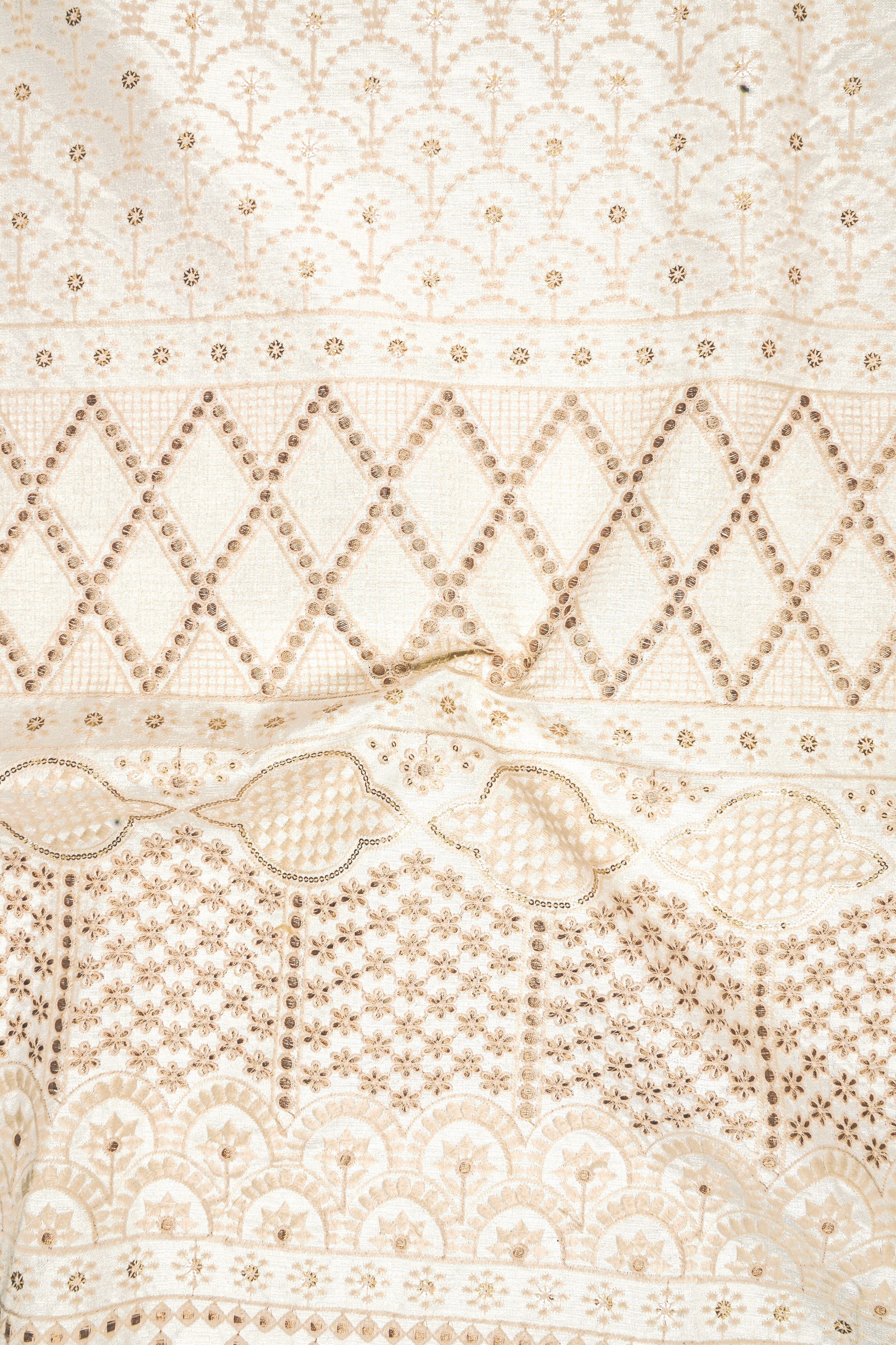 Parchment Cream thread Embroidered Single Breasted Suit