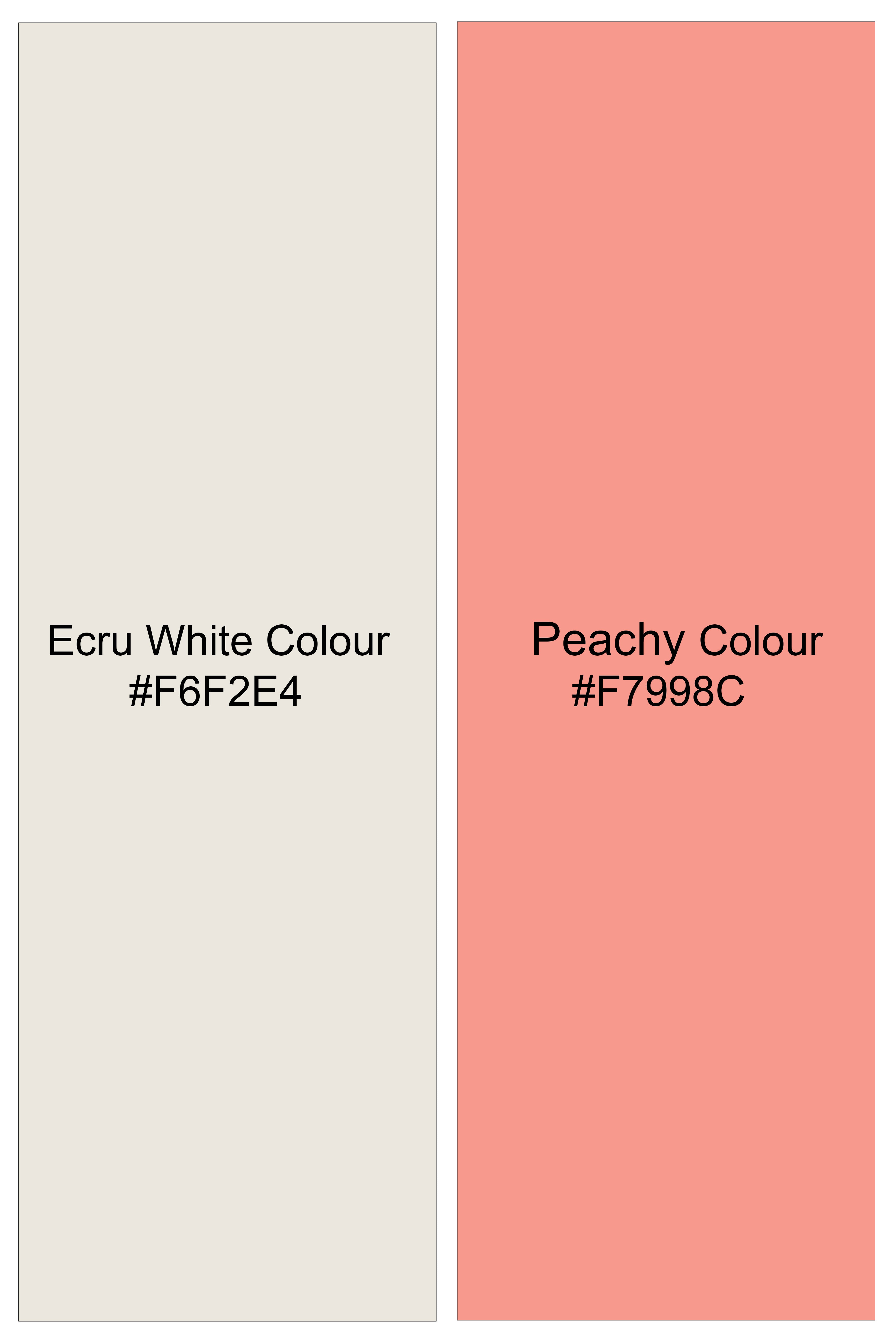 Ecru Off White And Peachy Pink Sequin and thread Embroidered Tuxedo Suit
