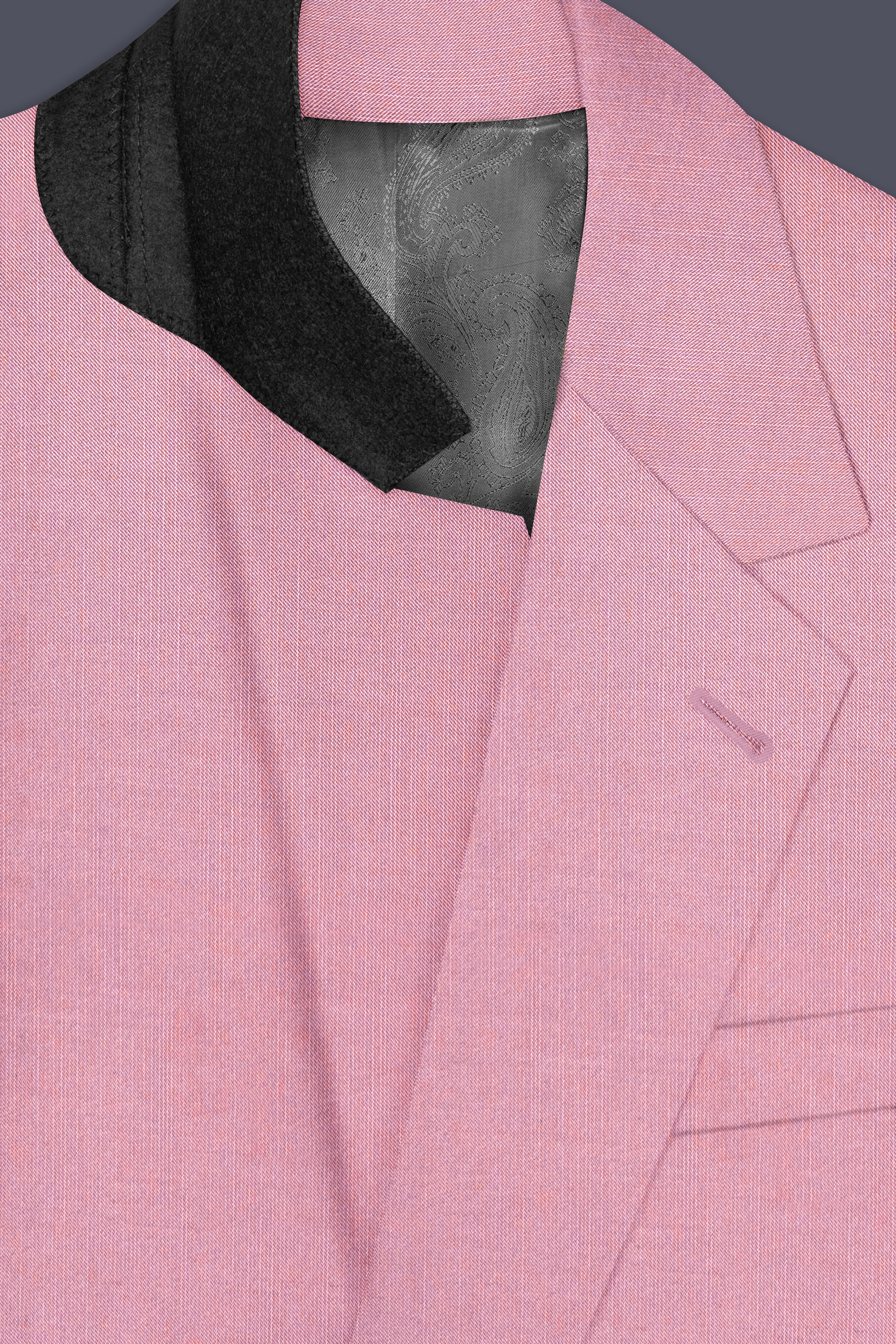 Viola Pink Solid Wool Rich Single Breasted Stretchable traveler Suit