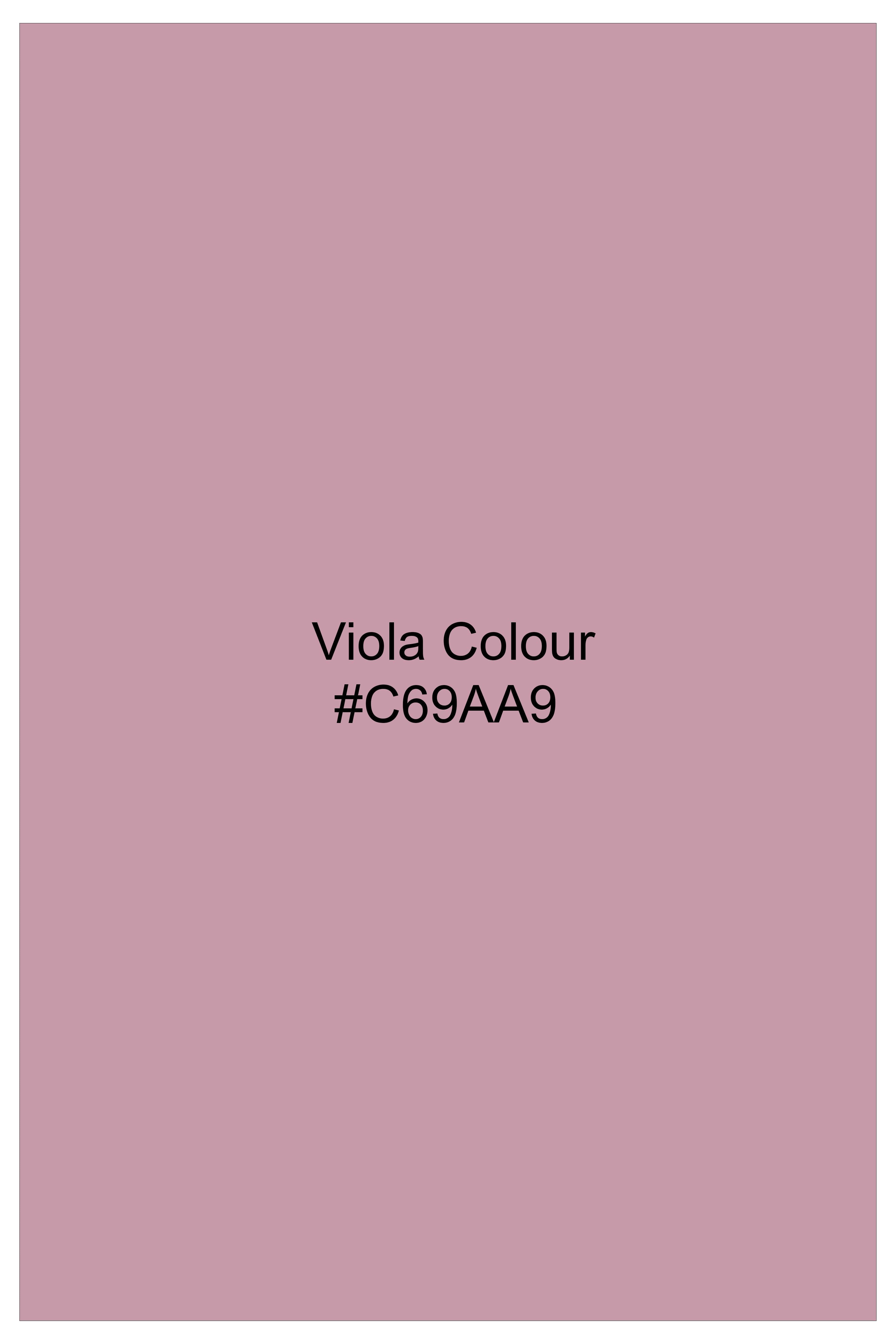 Viola Pink Solid Wool Rich Slight Stretch Waistband Pant