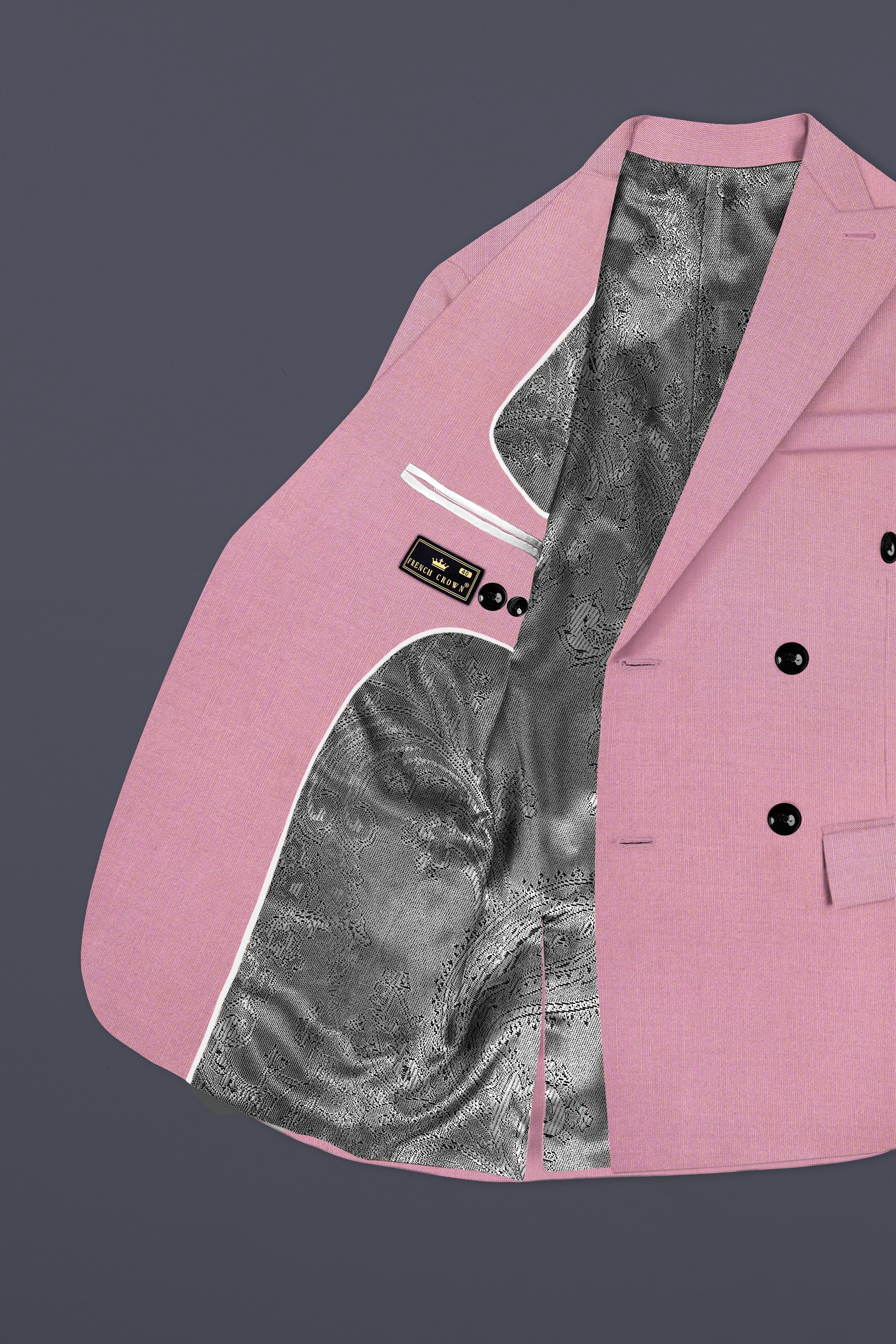 Viola Pink Solid Wool Rich Double Breasted Stretchable traveler Suit