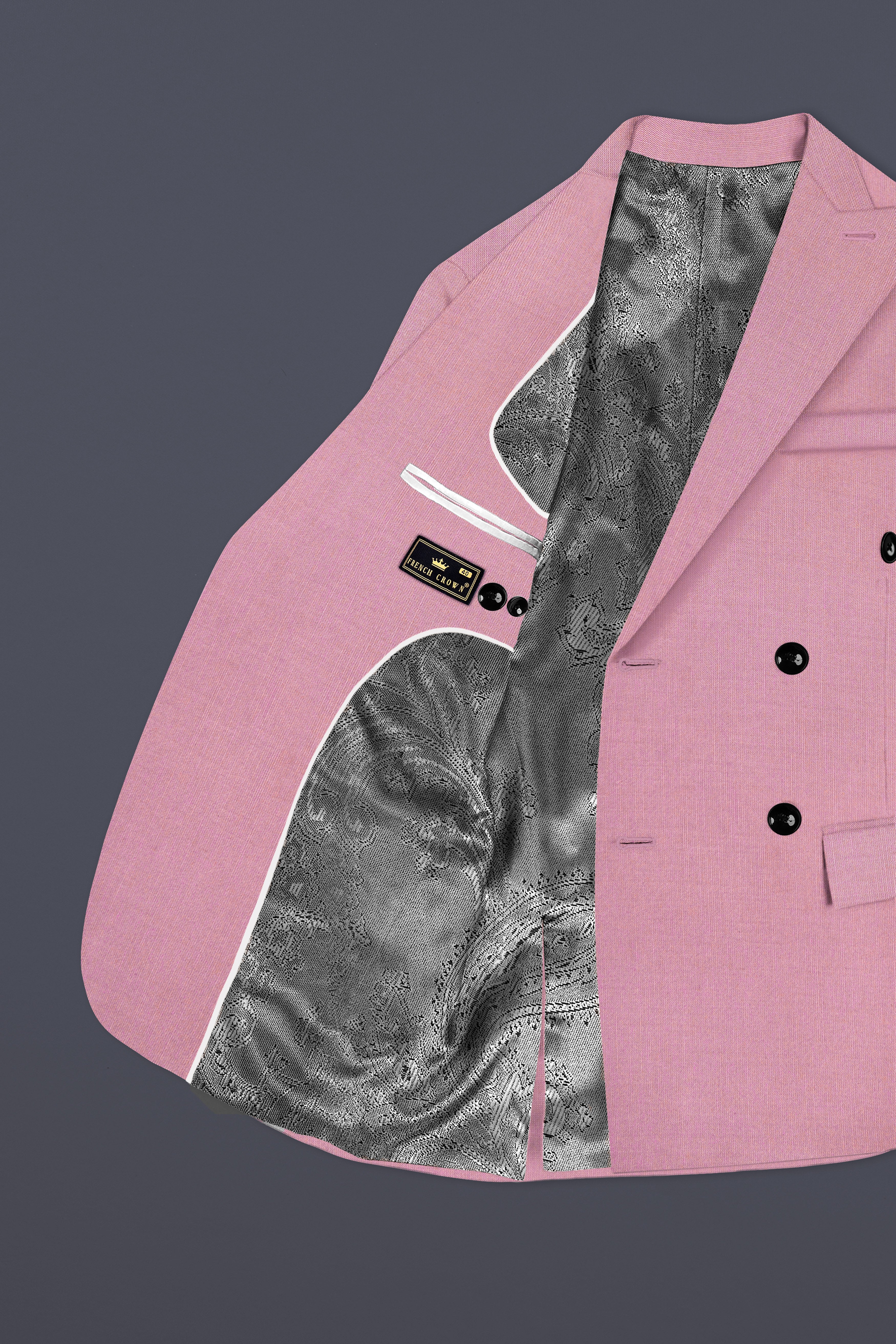 Viola Pink Solid Wool Rich Double Breasted Stretchable traveler Suit