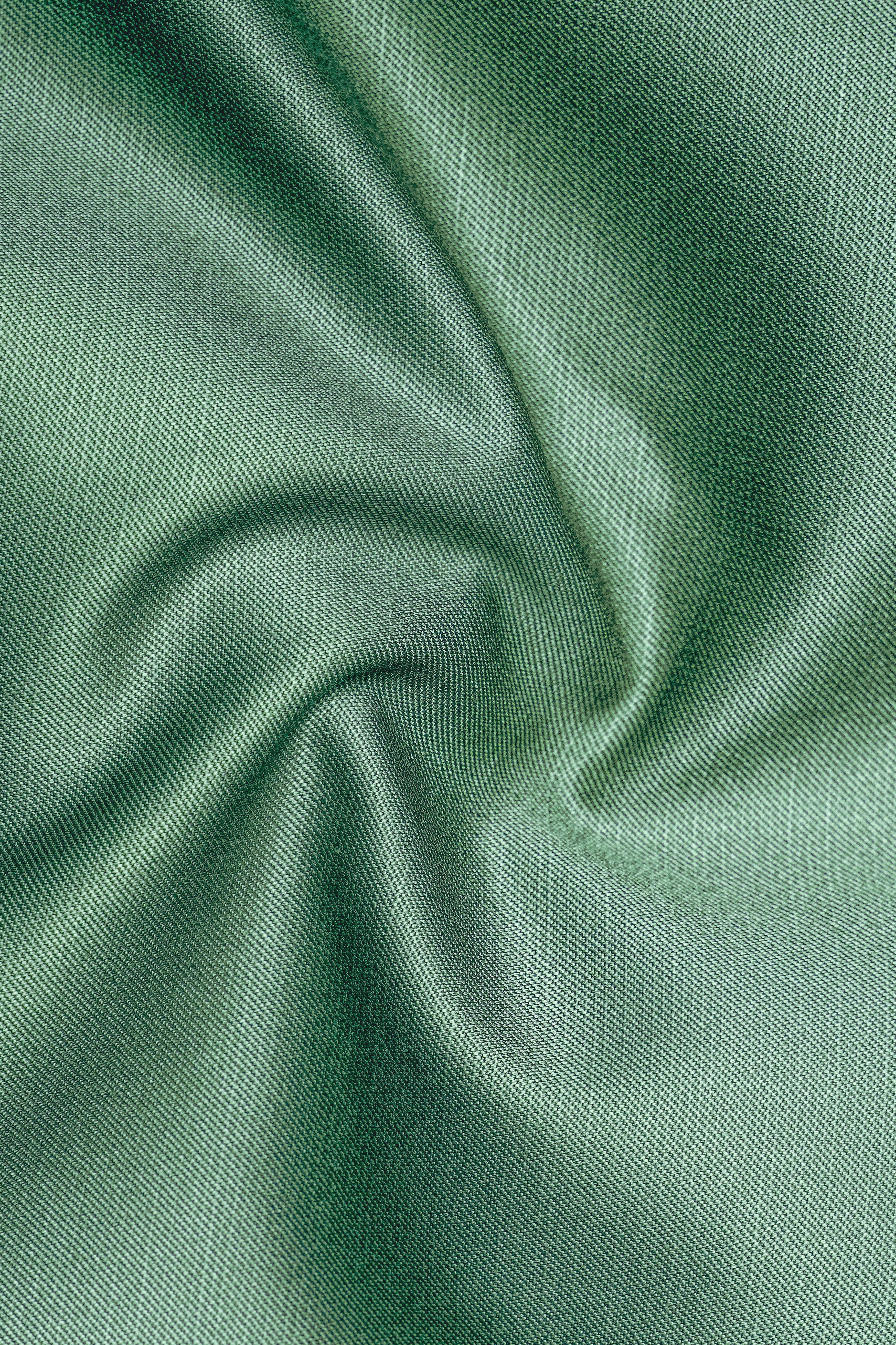 Viridian Green Solid Wool Rich Double Breasted Stretchable traveler Suit
