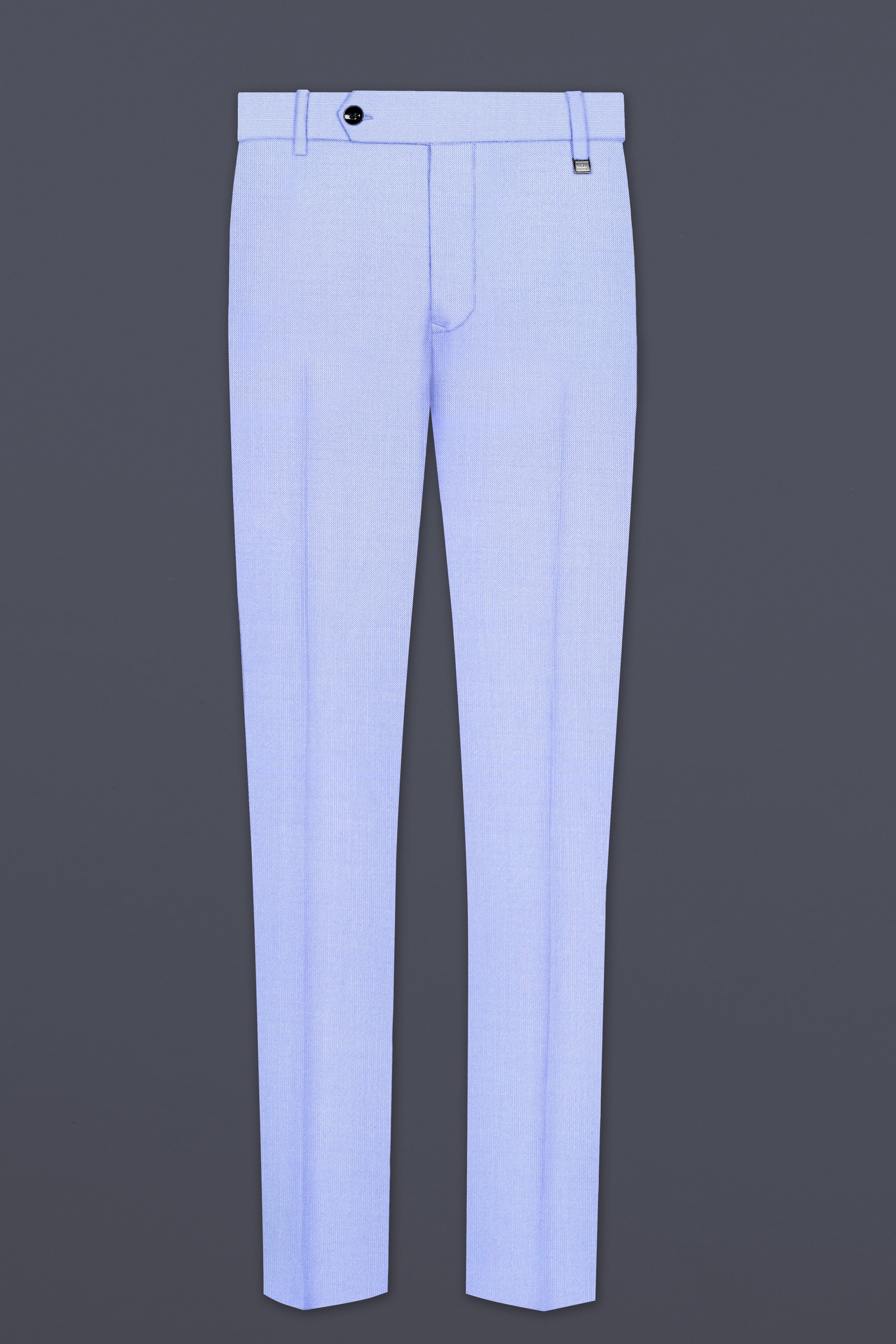 Periwinkle Blue  Solid Wool Rich Single Breasted Stretchable traveler Suit