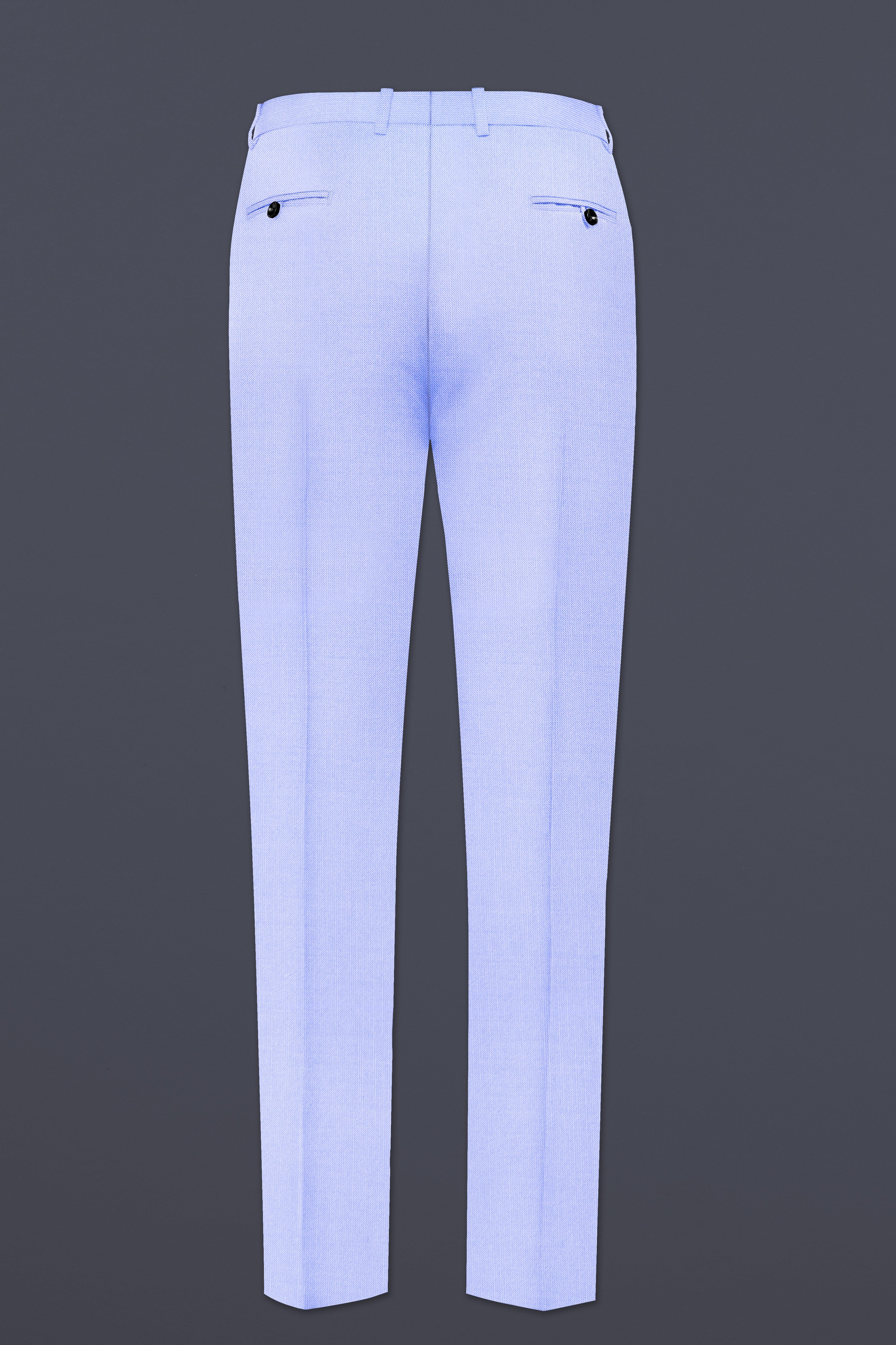 Periwinkle Blue  Solid Wool Rich Single Breasted Stretchable traveler Suit