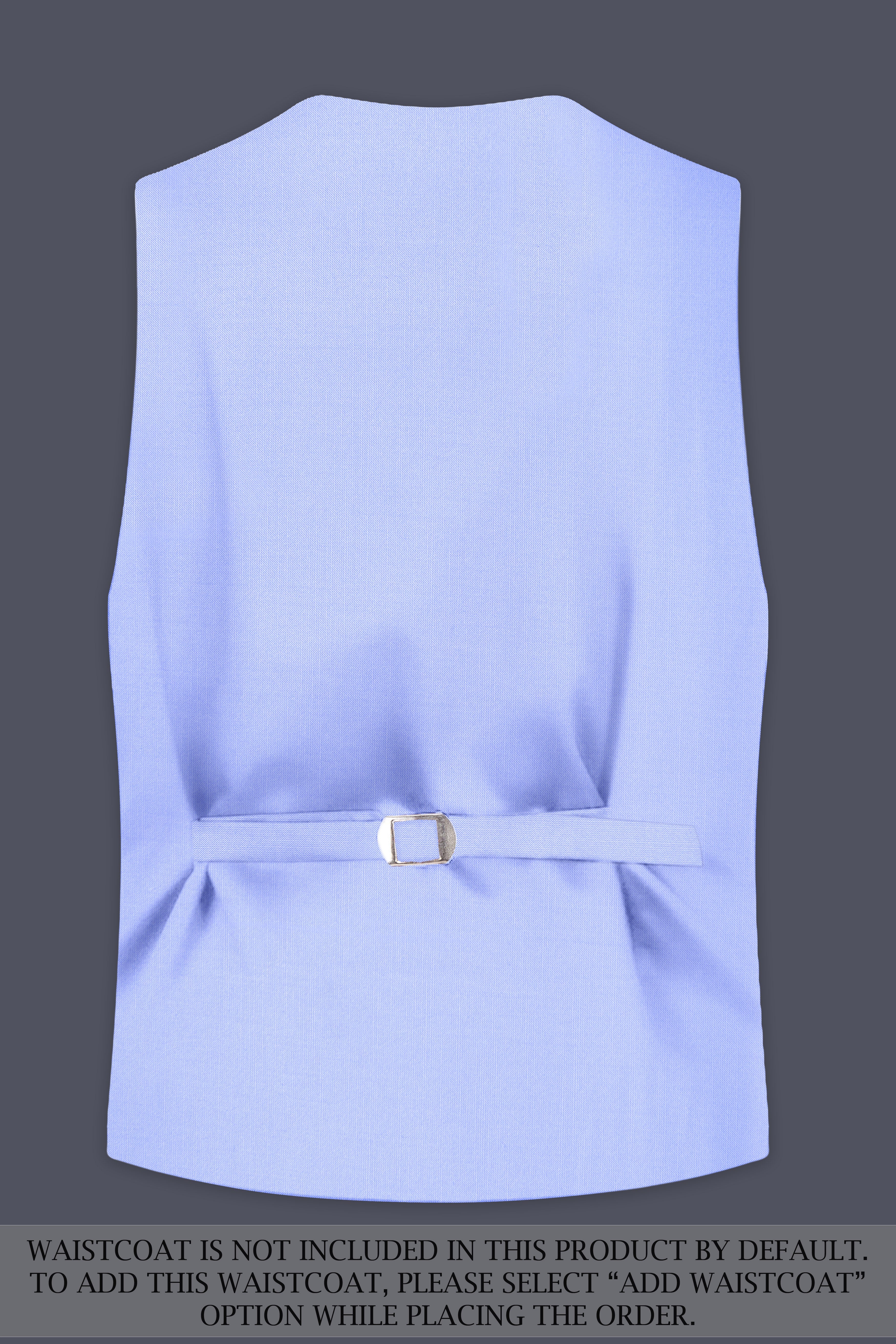 Periwinkle Blue  Solid Wool Rich Single Breasted Stretchable traveler Suit