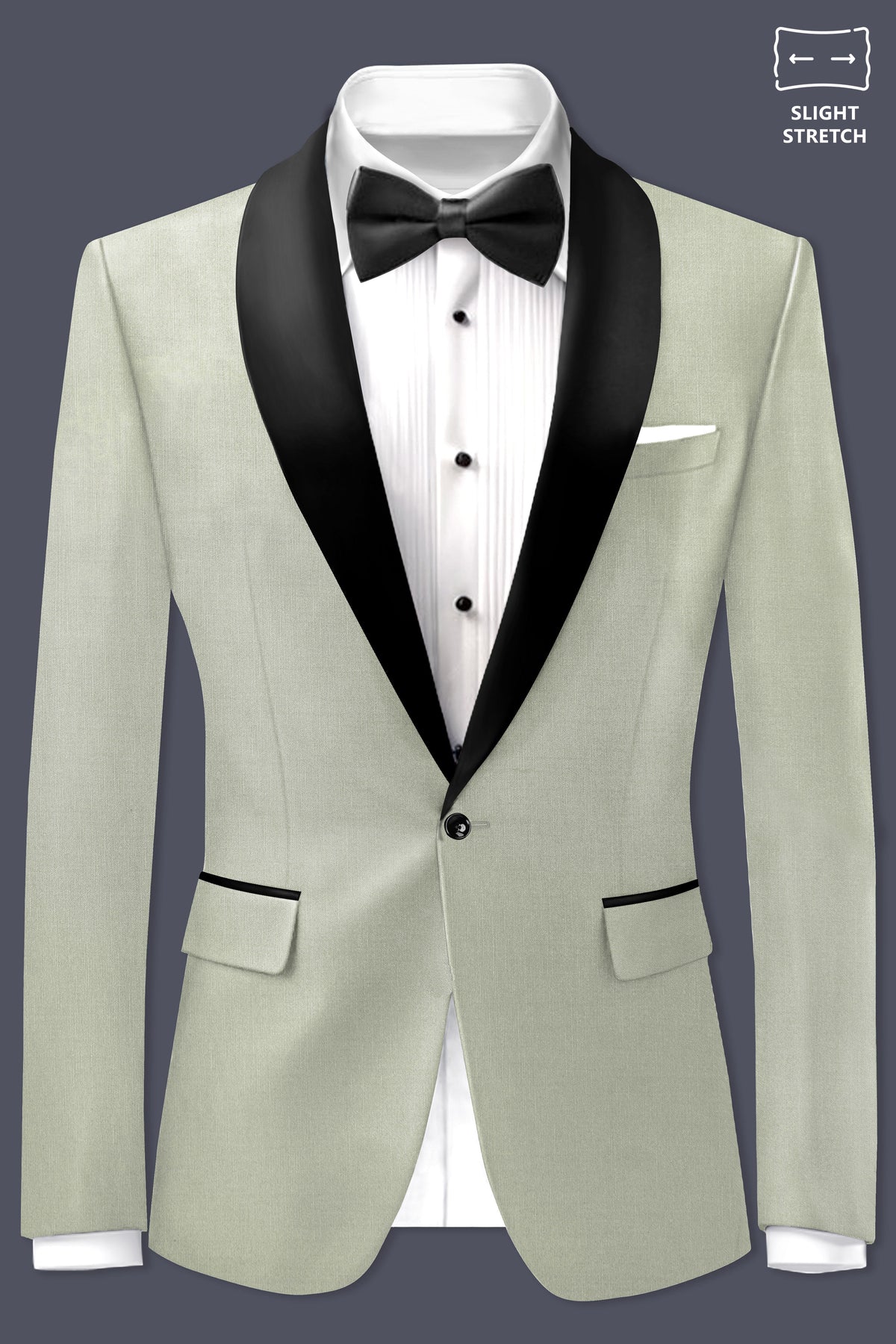 Lichen-Norway Green Wool Rich Slight Stretch Tuxedo Suit