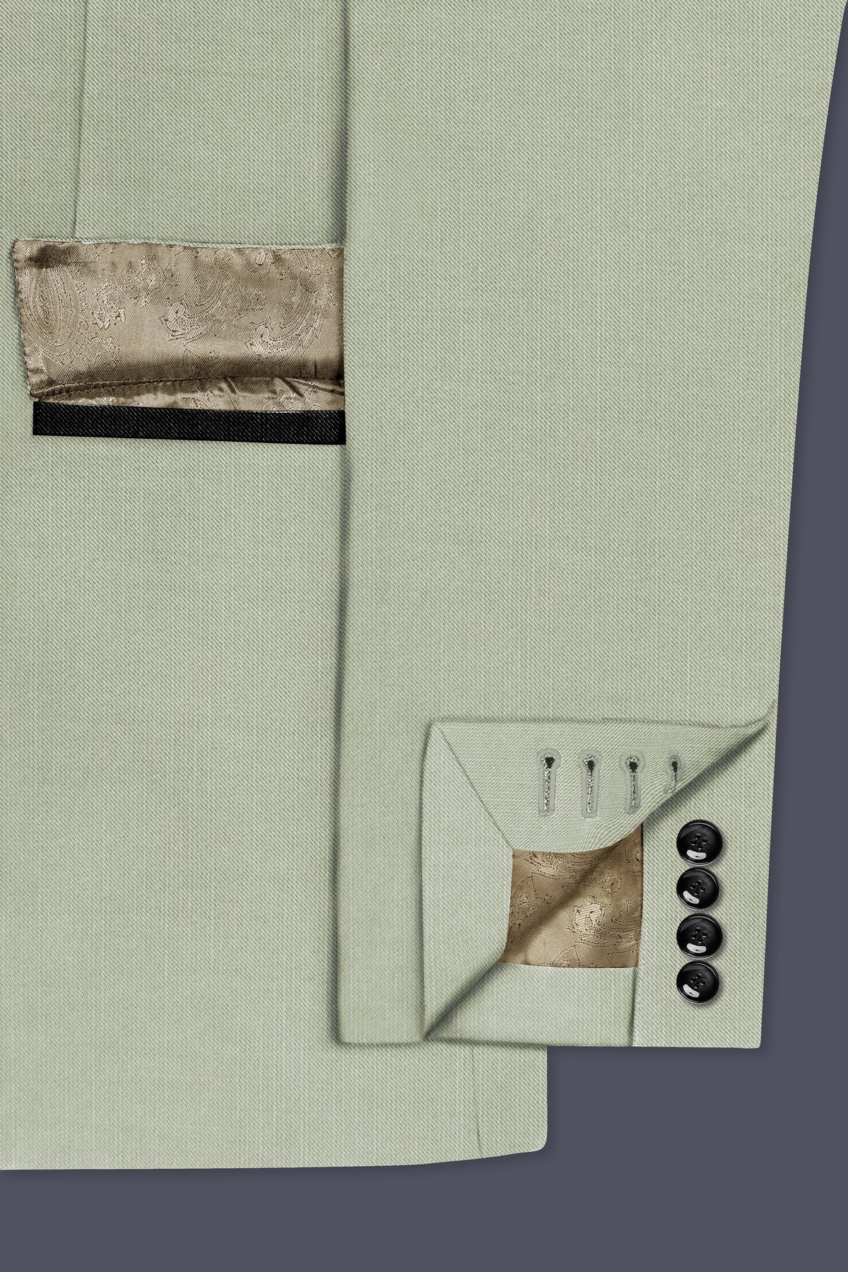 Lichen-Norway Green Wool Rich Slight Stretch Tuxedo Suit