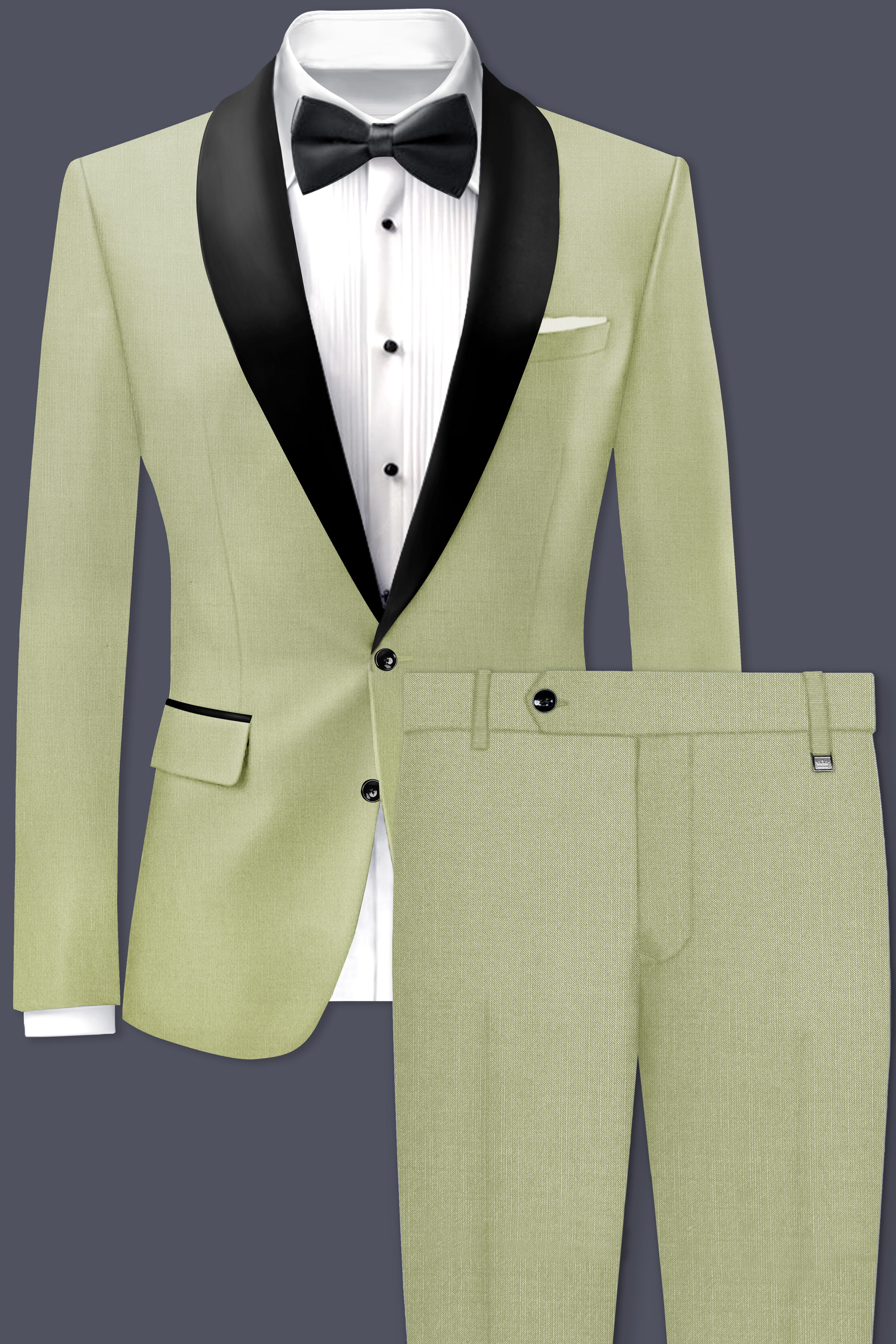 Marsh-Swamp Green Wool Rich Tuxedo Stretchable Traveler Suit