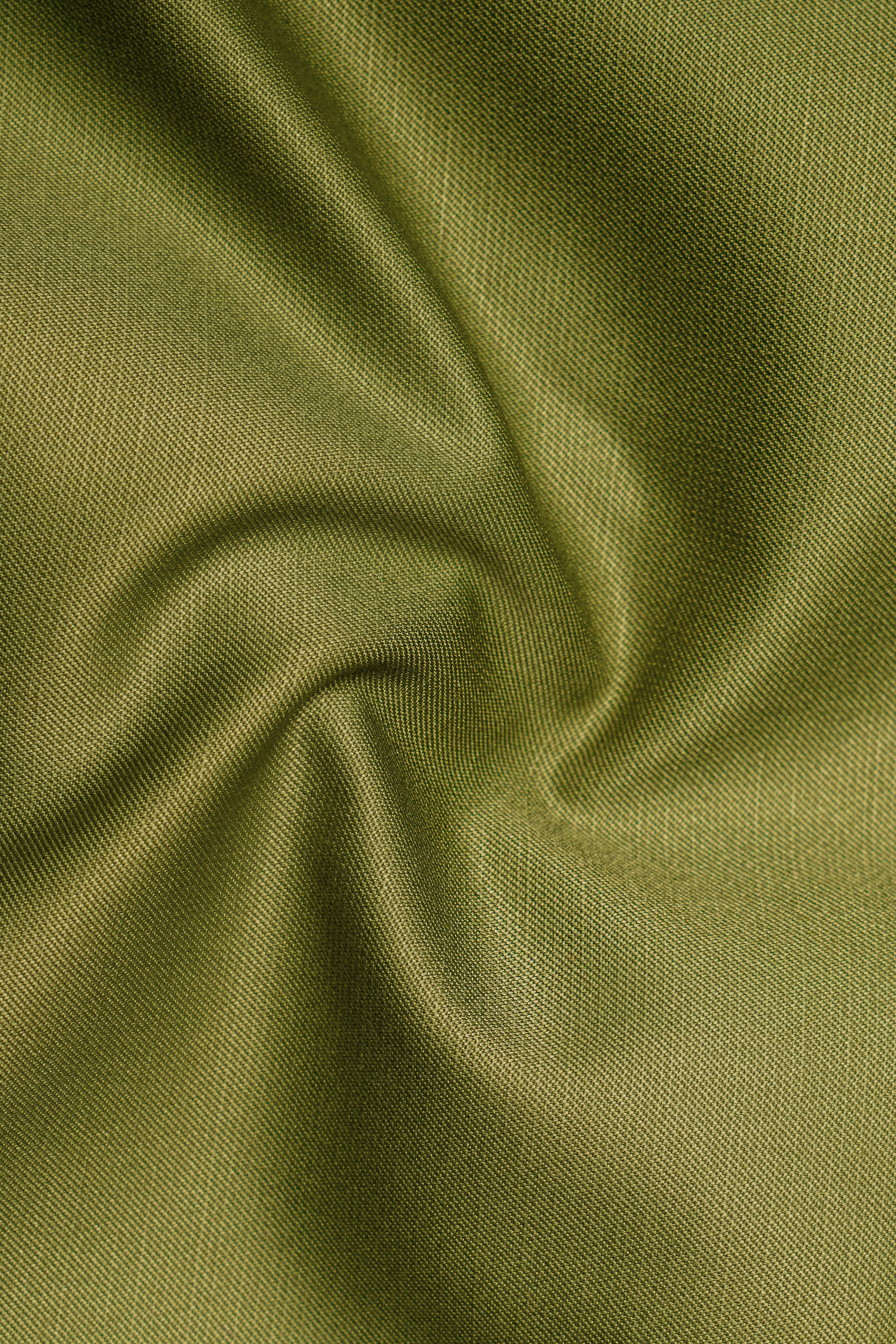 Glade-Muddy Green Wool Rich Tuxedo Stretchable Traveler Suit