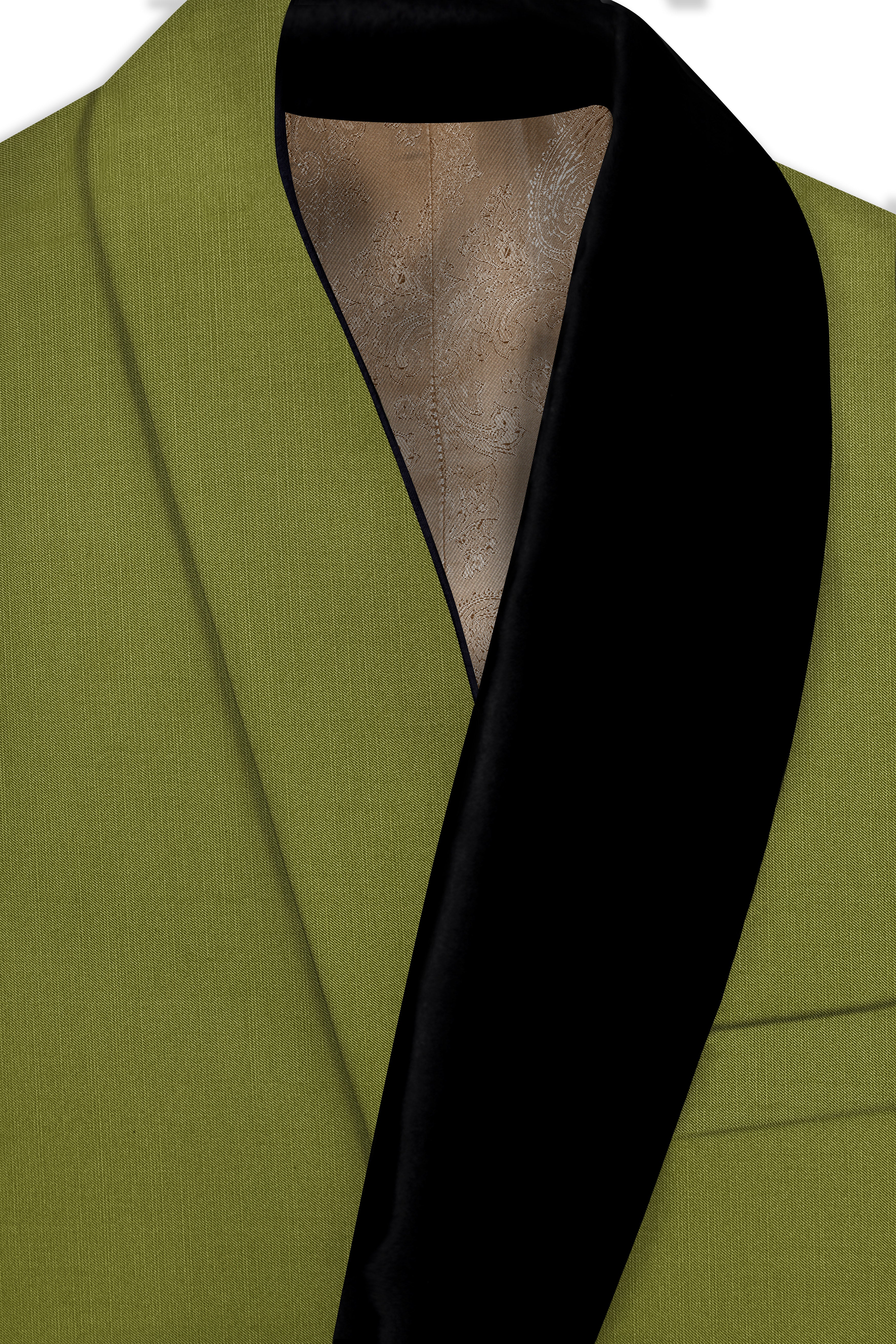 Glade-Muddy Green Wool Rich Tuxedo Stretchable Traveler Suit