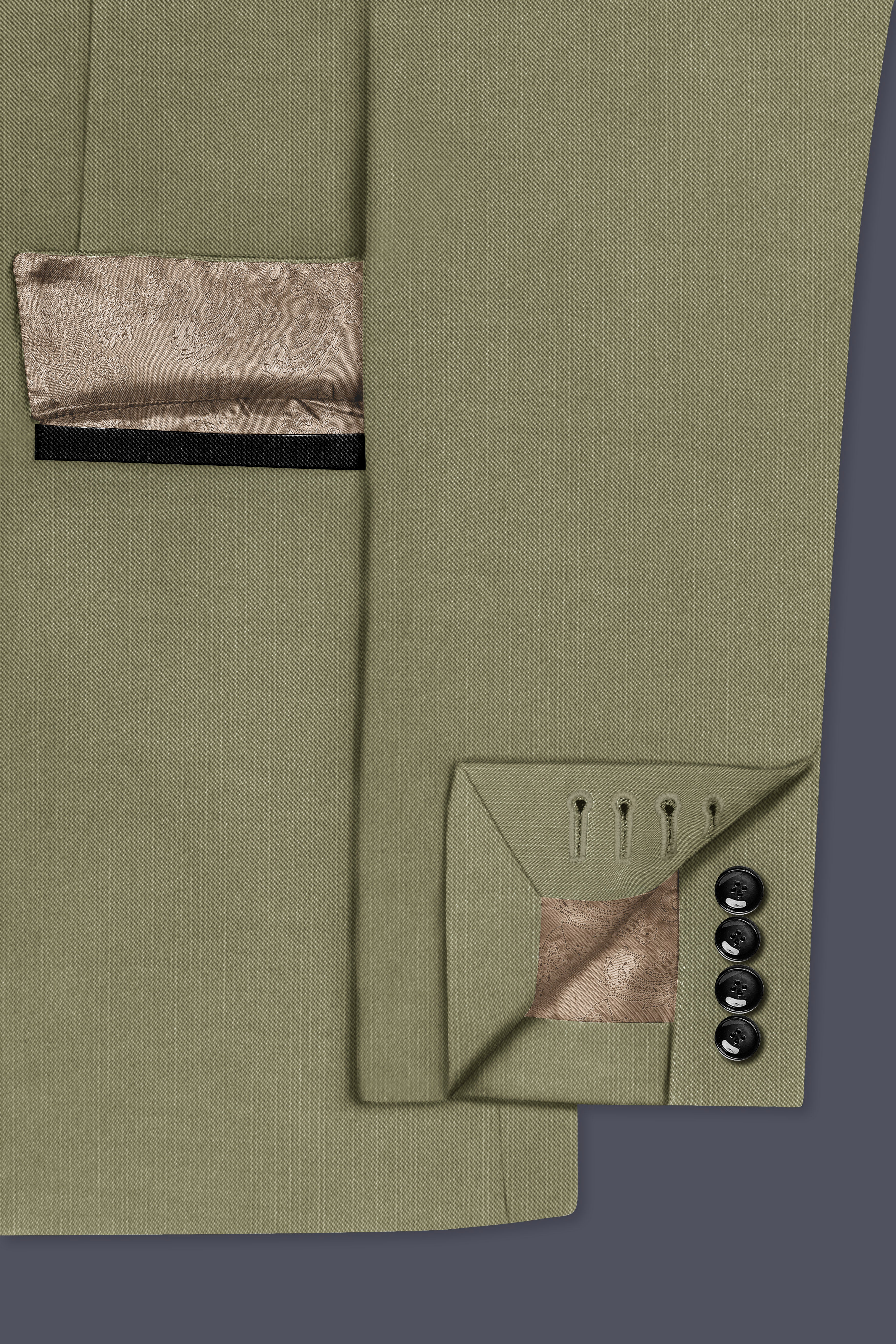 Citron-Lemon Grass Green Wool Rich Tuxedo Stretchable Traveler Suit