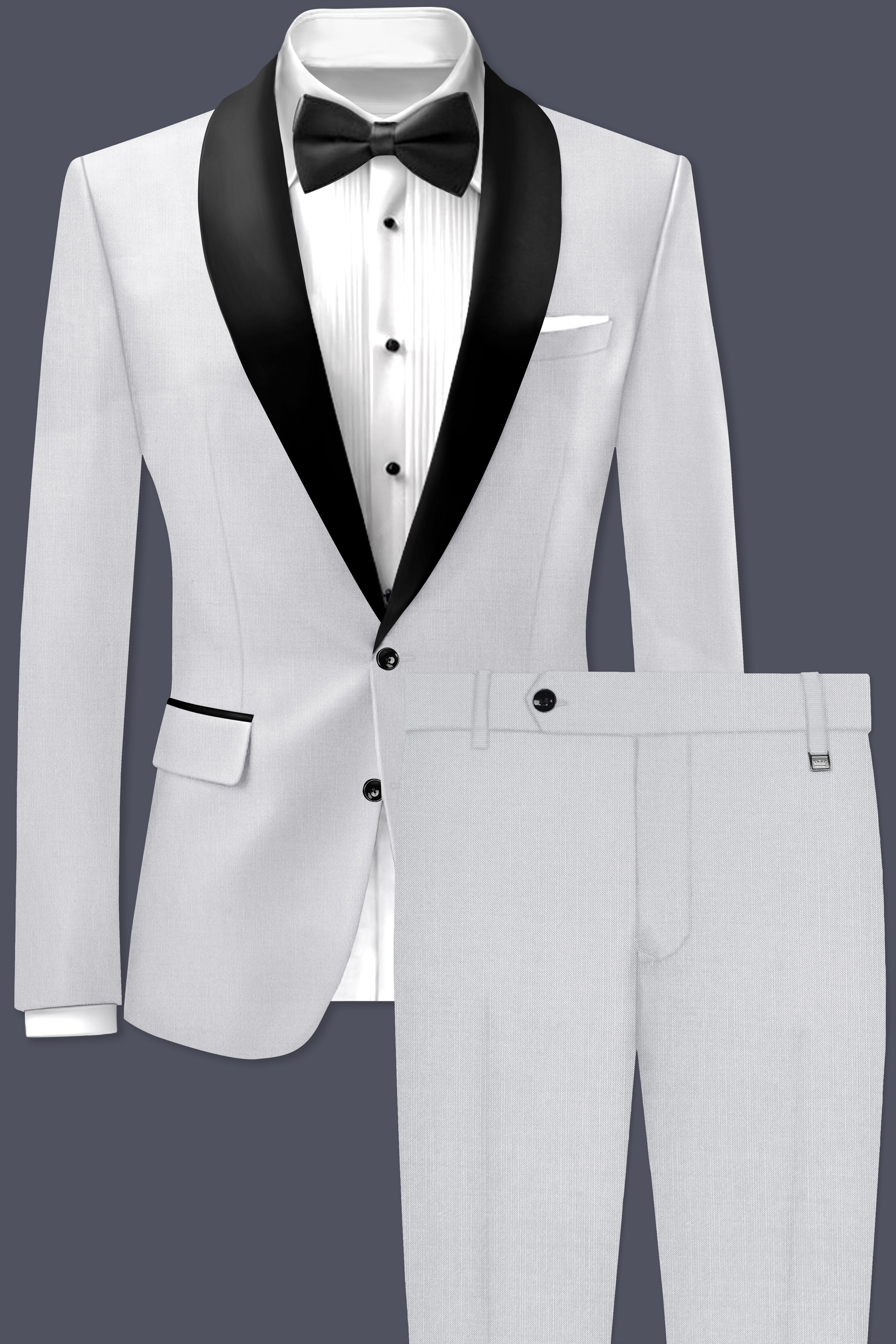 Granite-Alto Gray Wool Rich Tuxedo Stretchable Traveler Suit