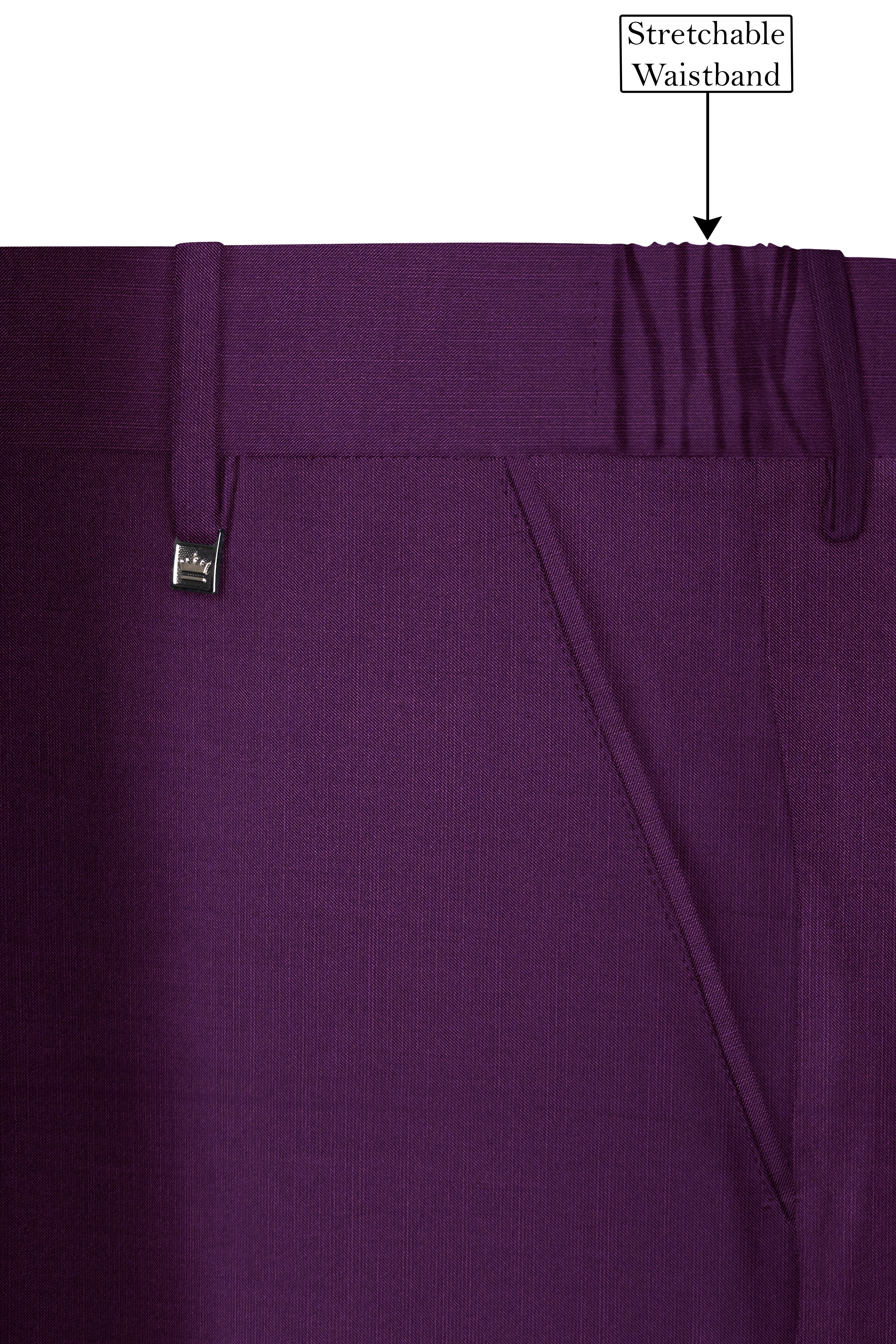 Orchid-Grape Purple Wool Rich Tuxedo Stretchable Traveler Suit