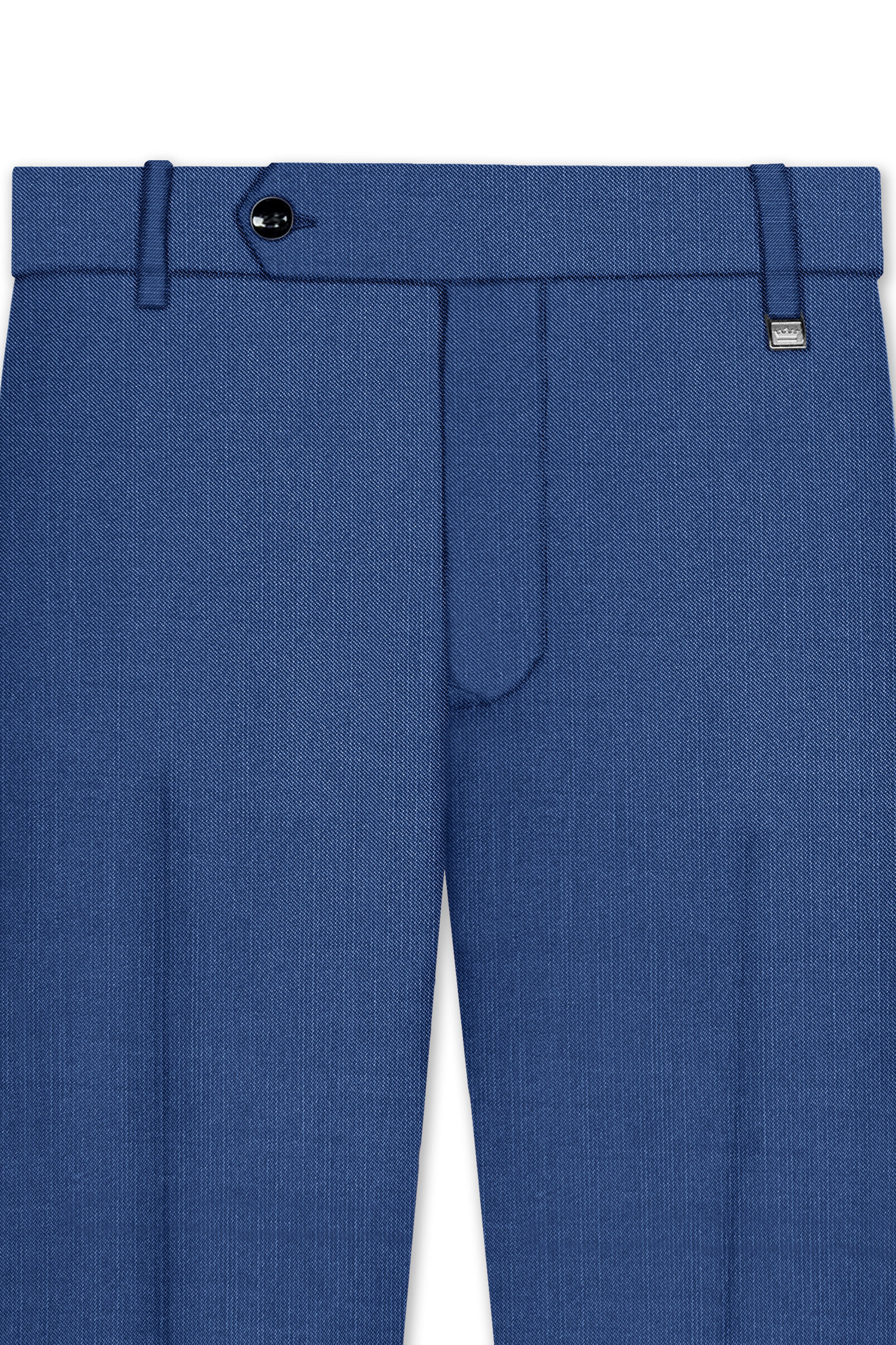 Marinoir-Cello Blue Wool Rich Tuxedo Stretchable Traveler Suit