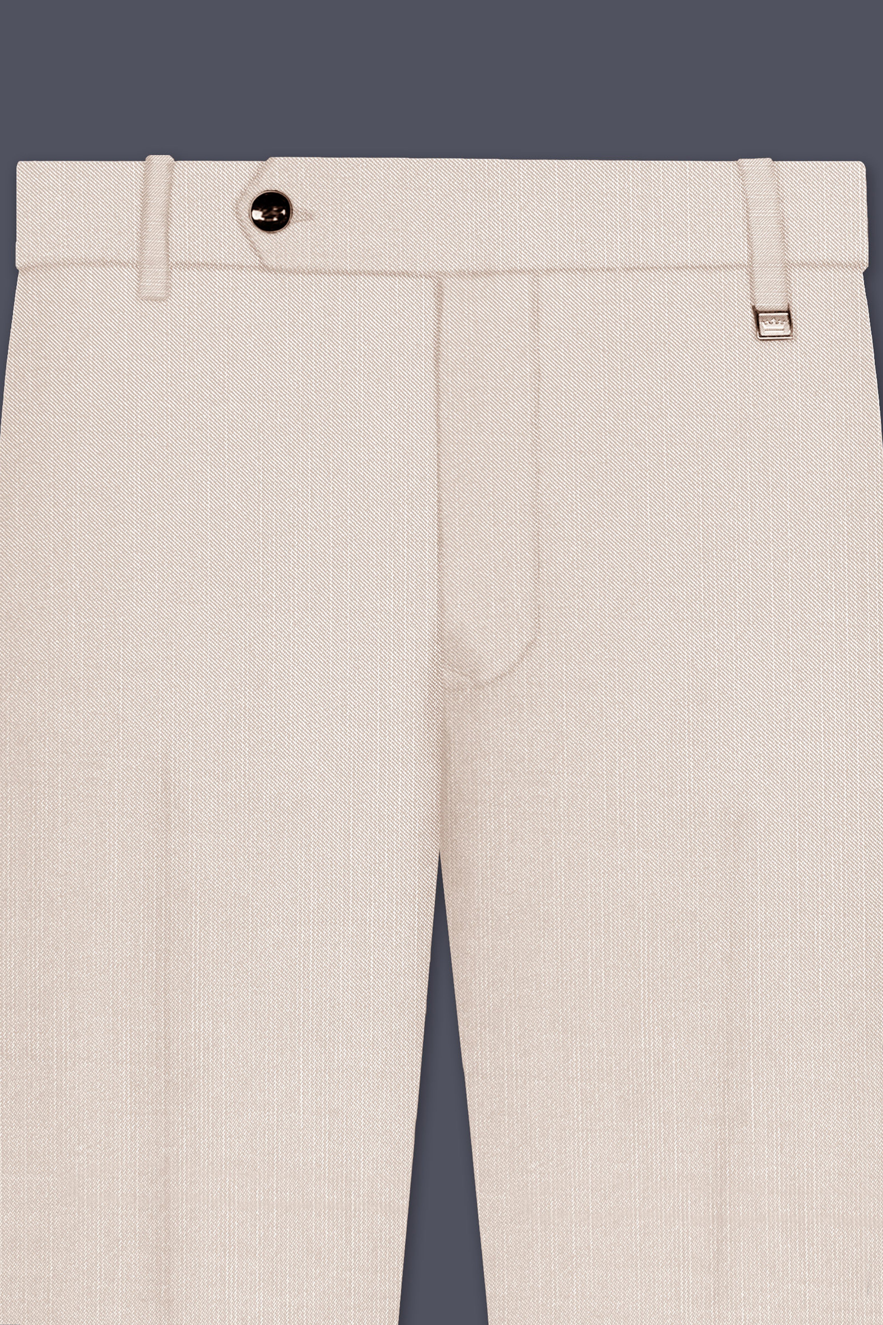 Velivon-Bizarre Cream Wool Rich Tuxedo Stretchable Traveler Suit