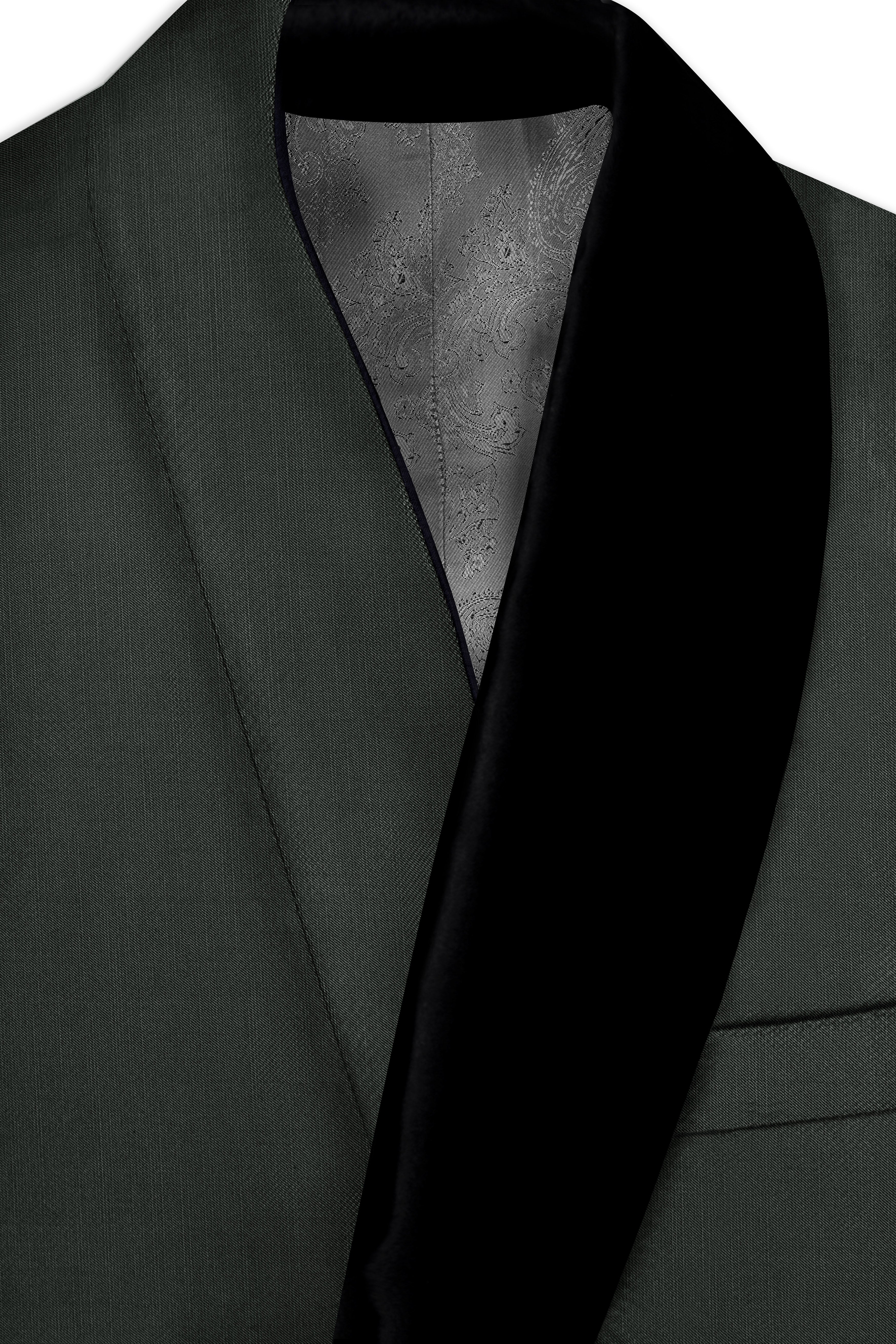 Shafton-Mine Shaft Green Wool Rich Tuxedo Stretchable Traveler Suit