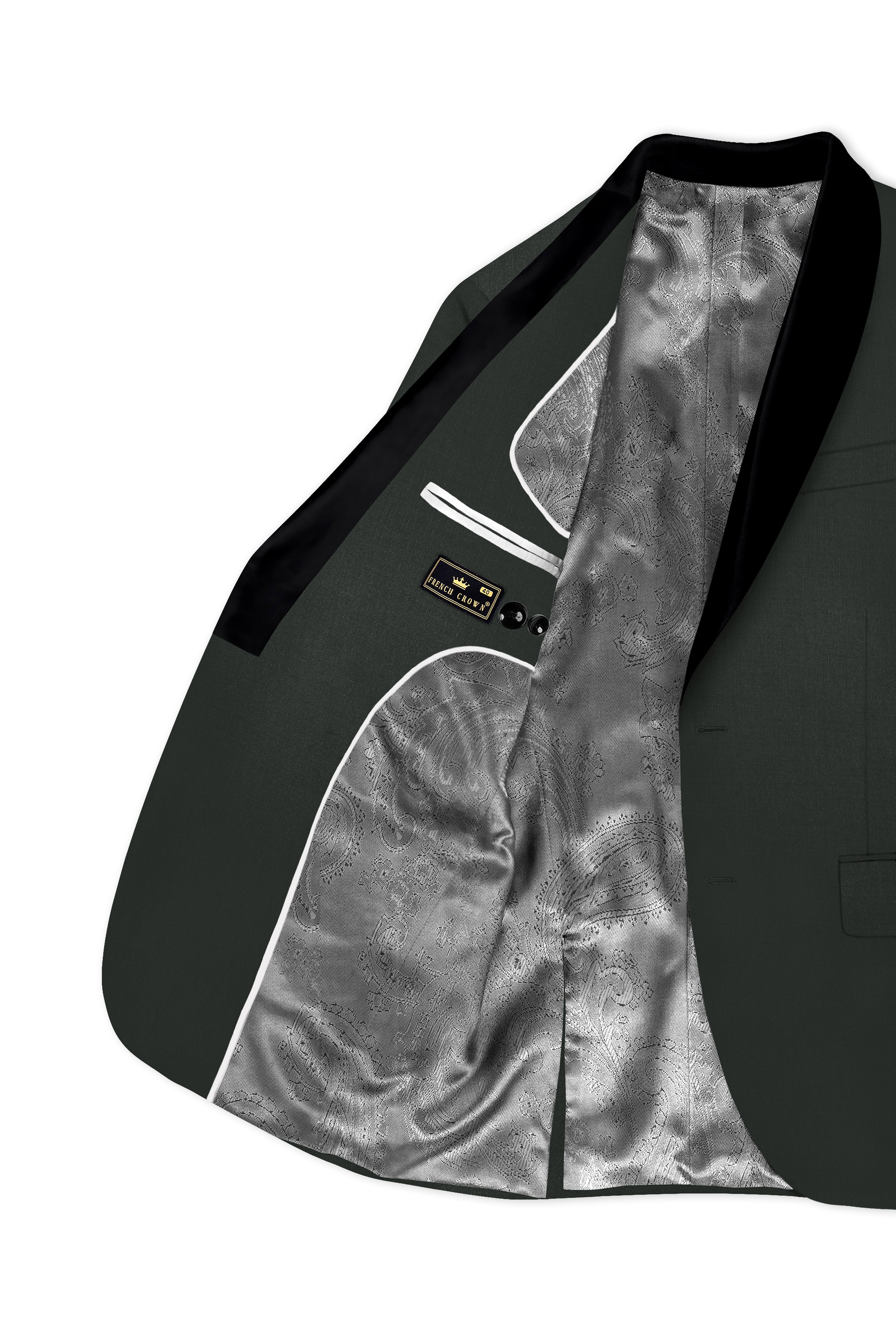 Shafton-Mine Shaft Green Wool Rich Tuxedo Stretchable Traveler Suit