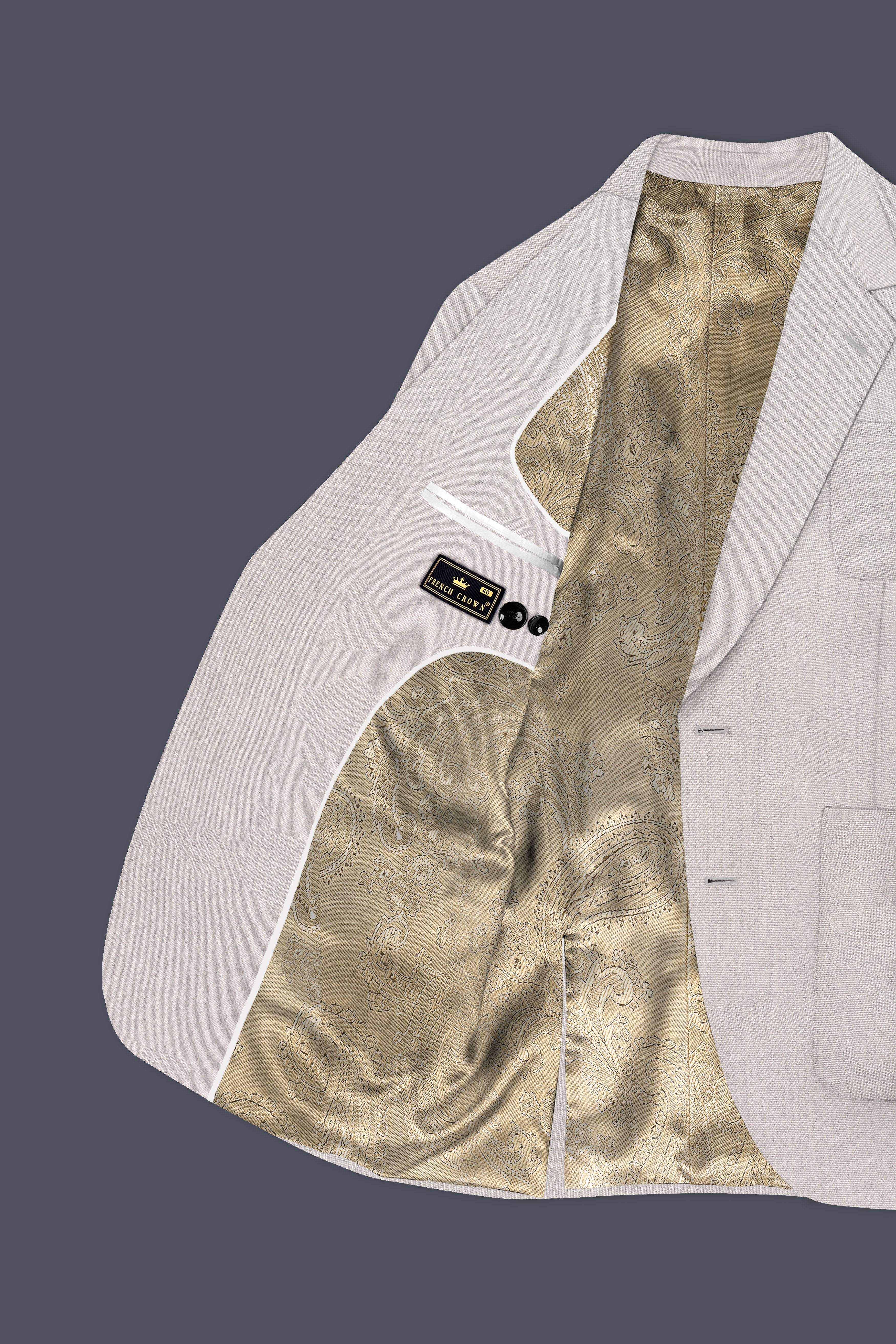 Graviel-Moon Mist Gray Wool Blend Single Breasted Sports Suit