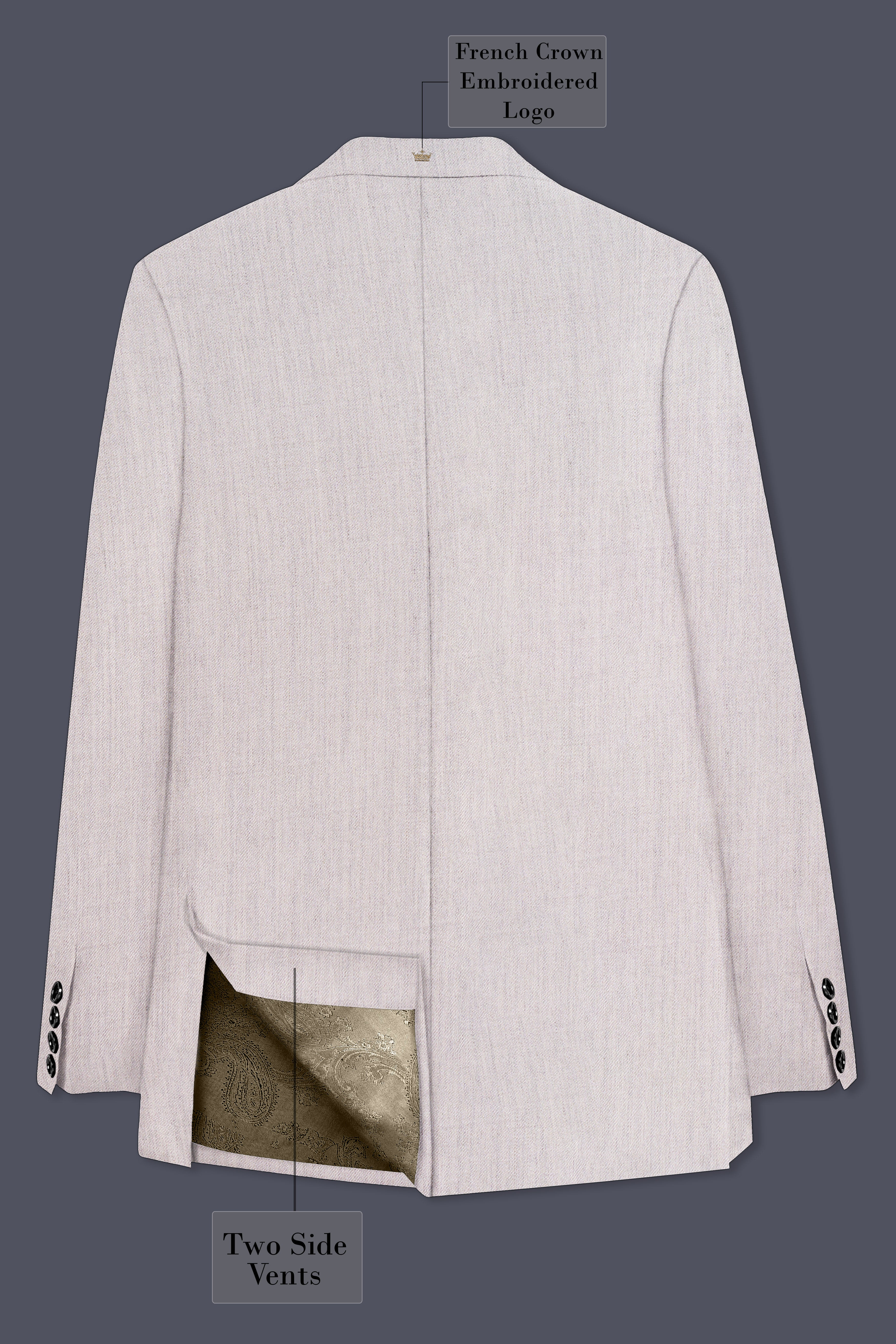 Graviel-Moon Mist Gray Wool Blend Single Breasted Sports Suit