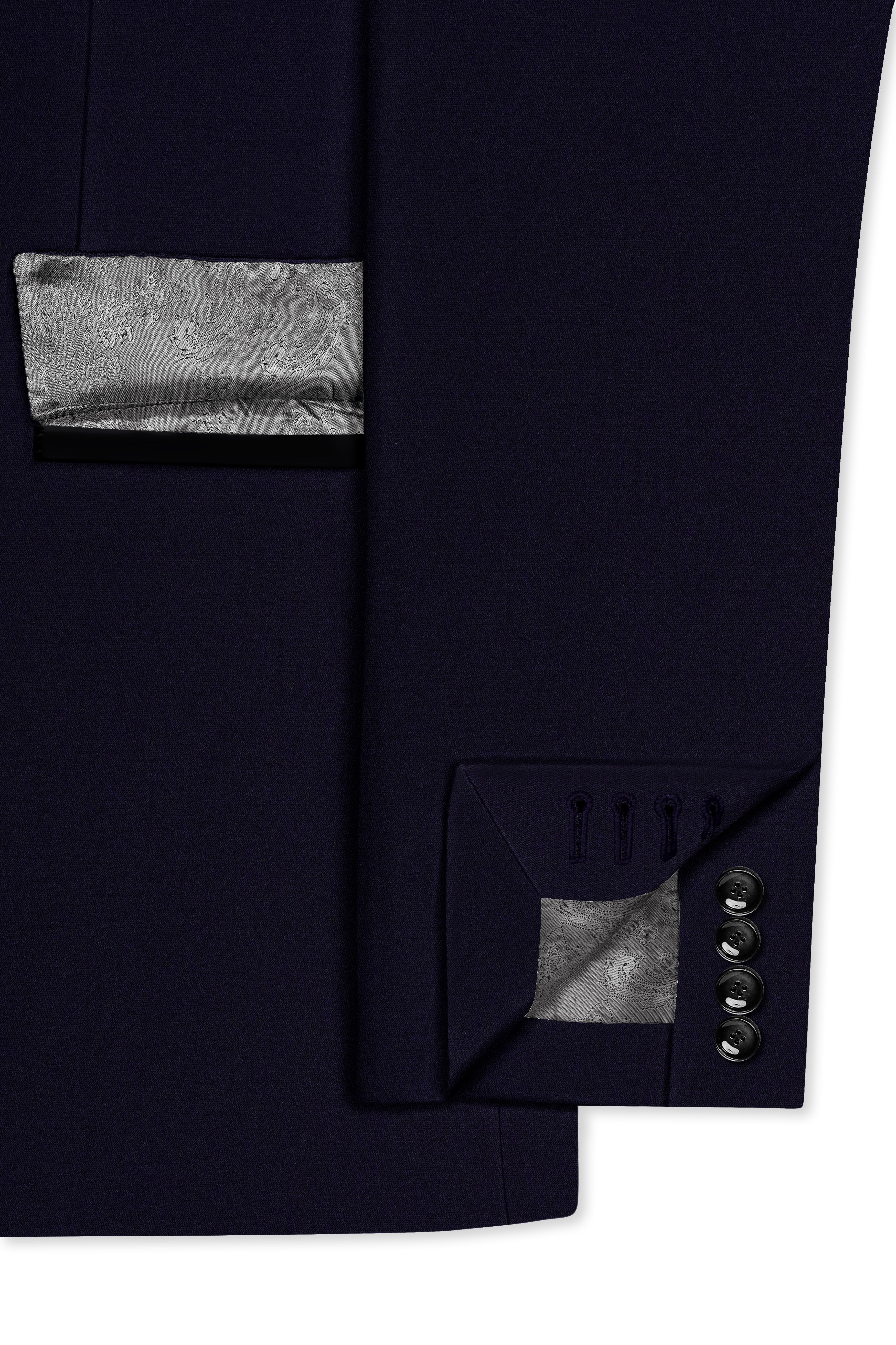 Vistaro-Korean Blue (The Best Blue We Have) 4-Way Stretch Wrinkle-Free Wool Rich Peak Lapel Tuxedo Slight Stretch Suit