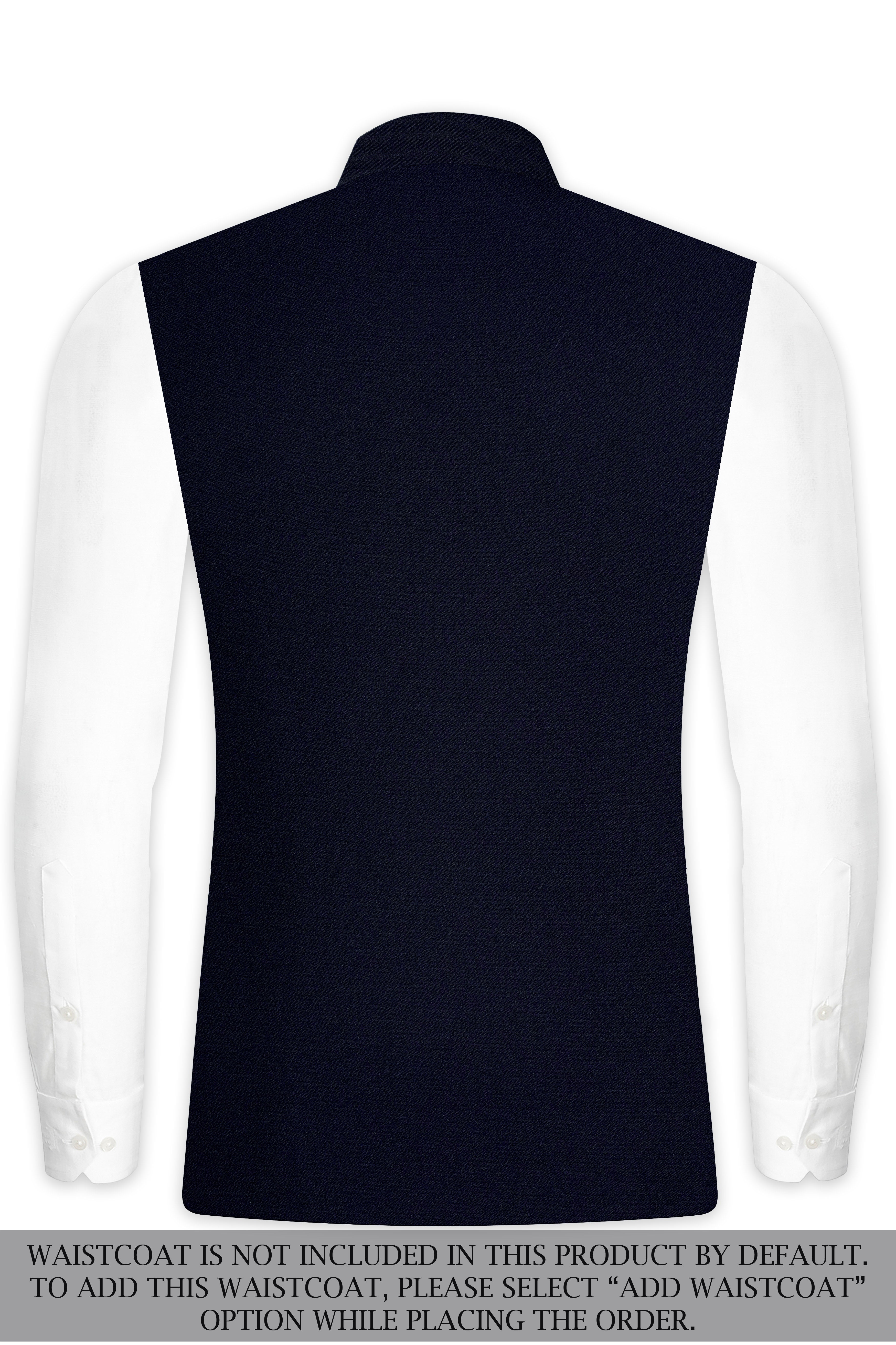 Vistaro-Korean Blue (The Best Blue We Have) Wool Rich Cross Placket Bandhgala Stretchable traveler Suit