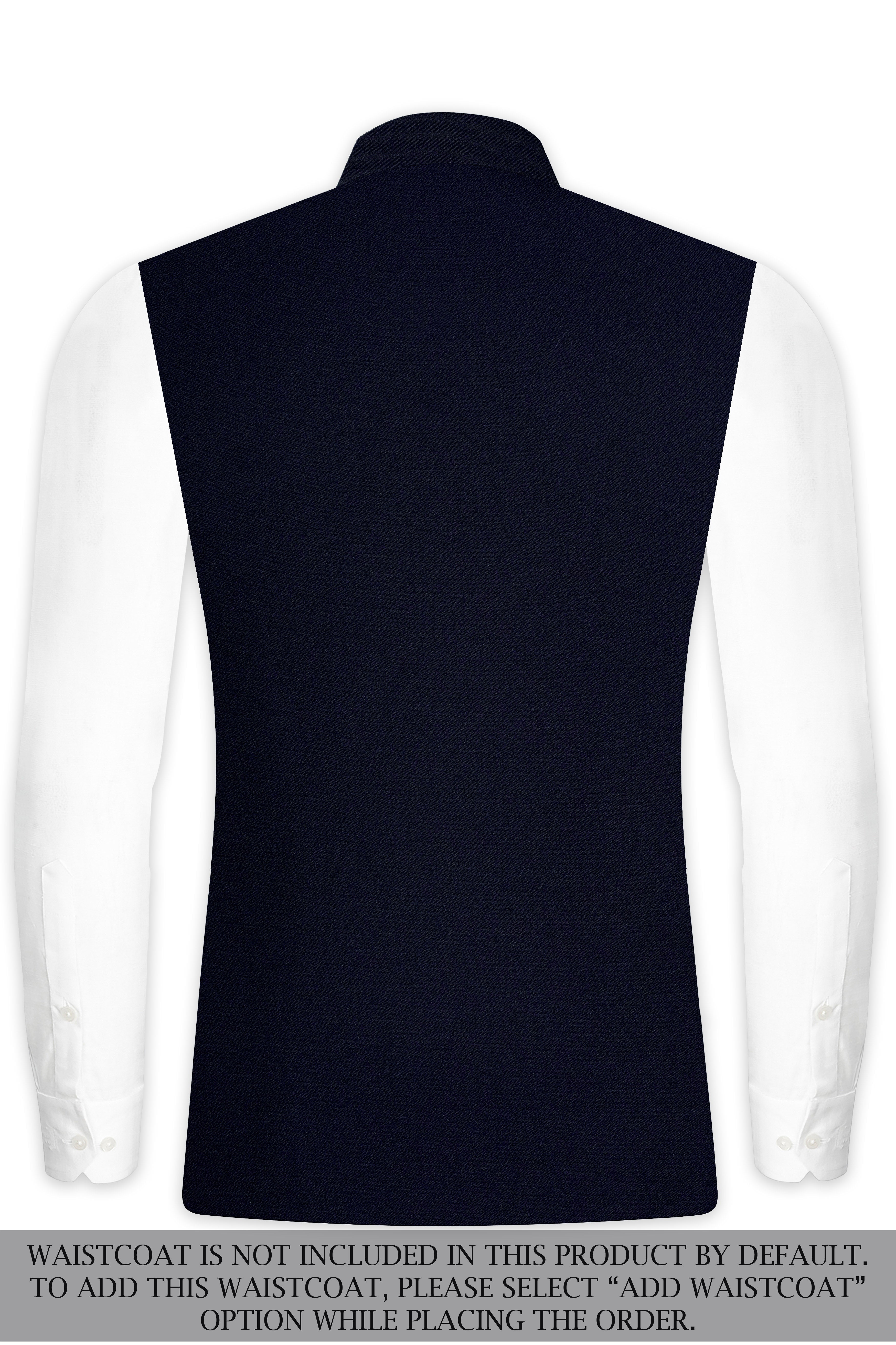 Vistaro-Korean Blue (The Best Blue We Have) 4-Way Stretch Wrinkle-Free Wool Rich Cross Placket Bandhgala Slight Stretch Suit