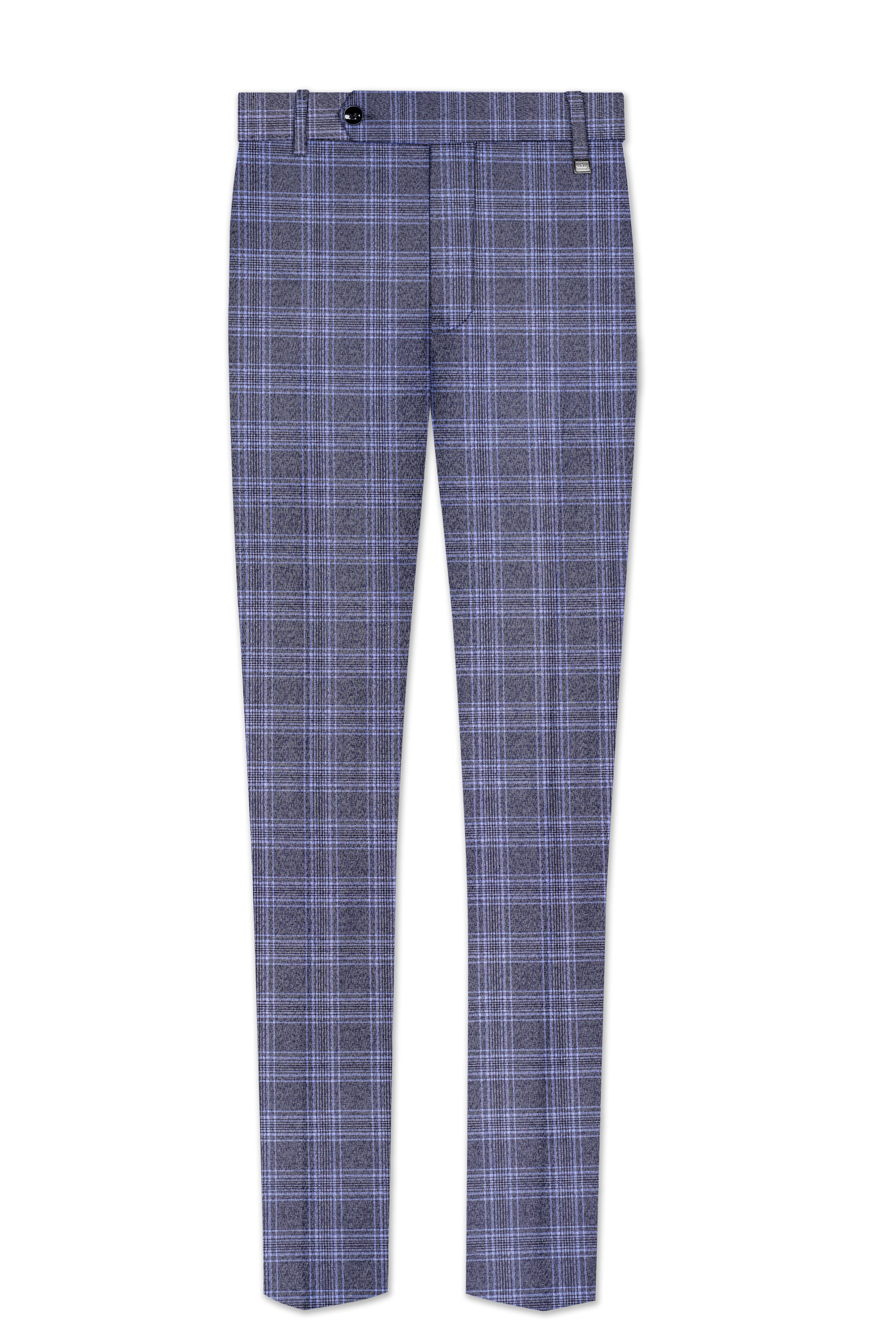 Casphin-Dolphin And Casper Blue Plaid Wool Rich Peck Lepal Single Breasted Suit