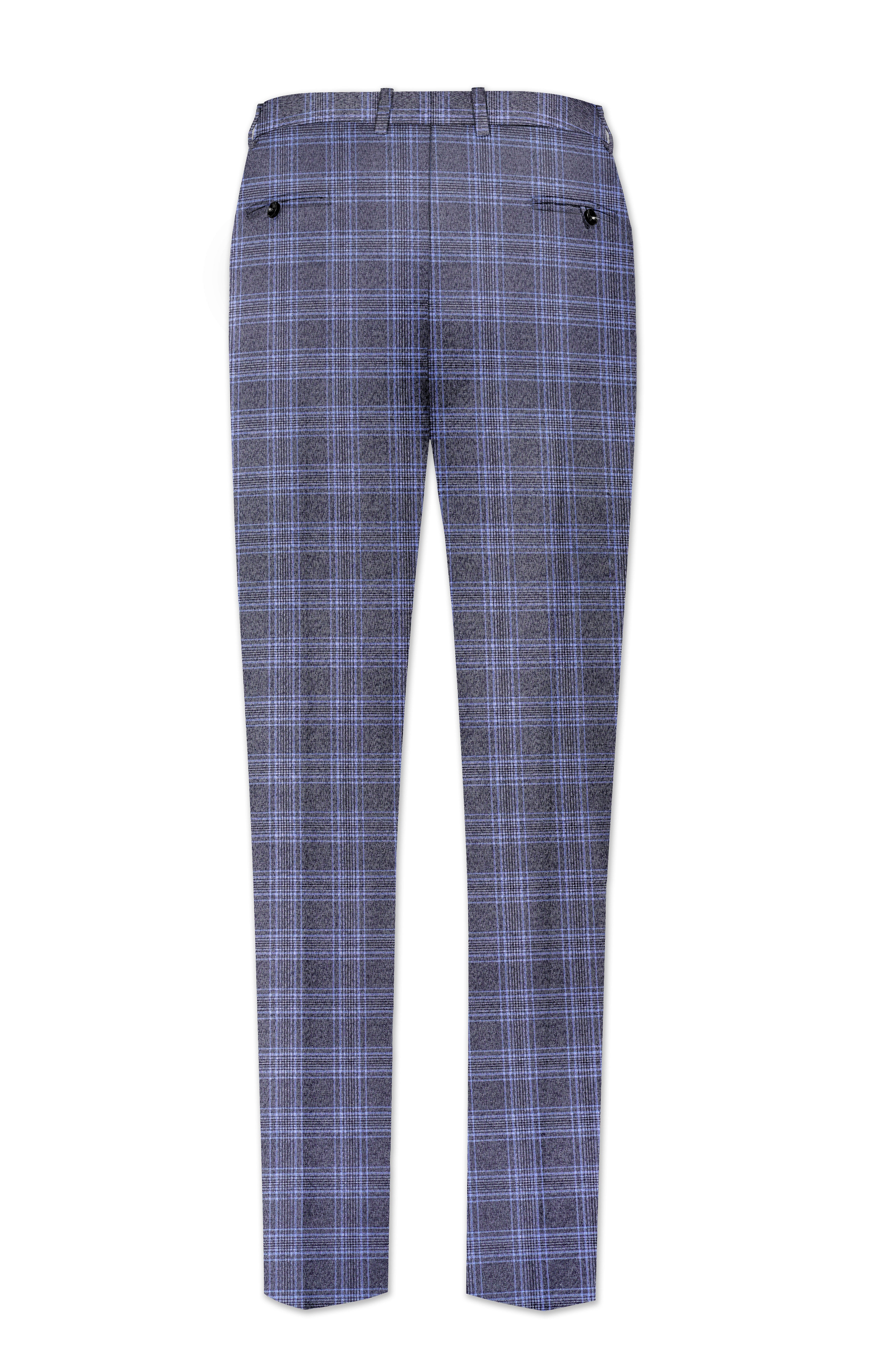 Casphin-Dolphin And Casper Blue Plaid Wool Rich Peck Lepal Single Breasted Suit