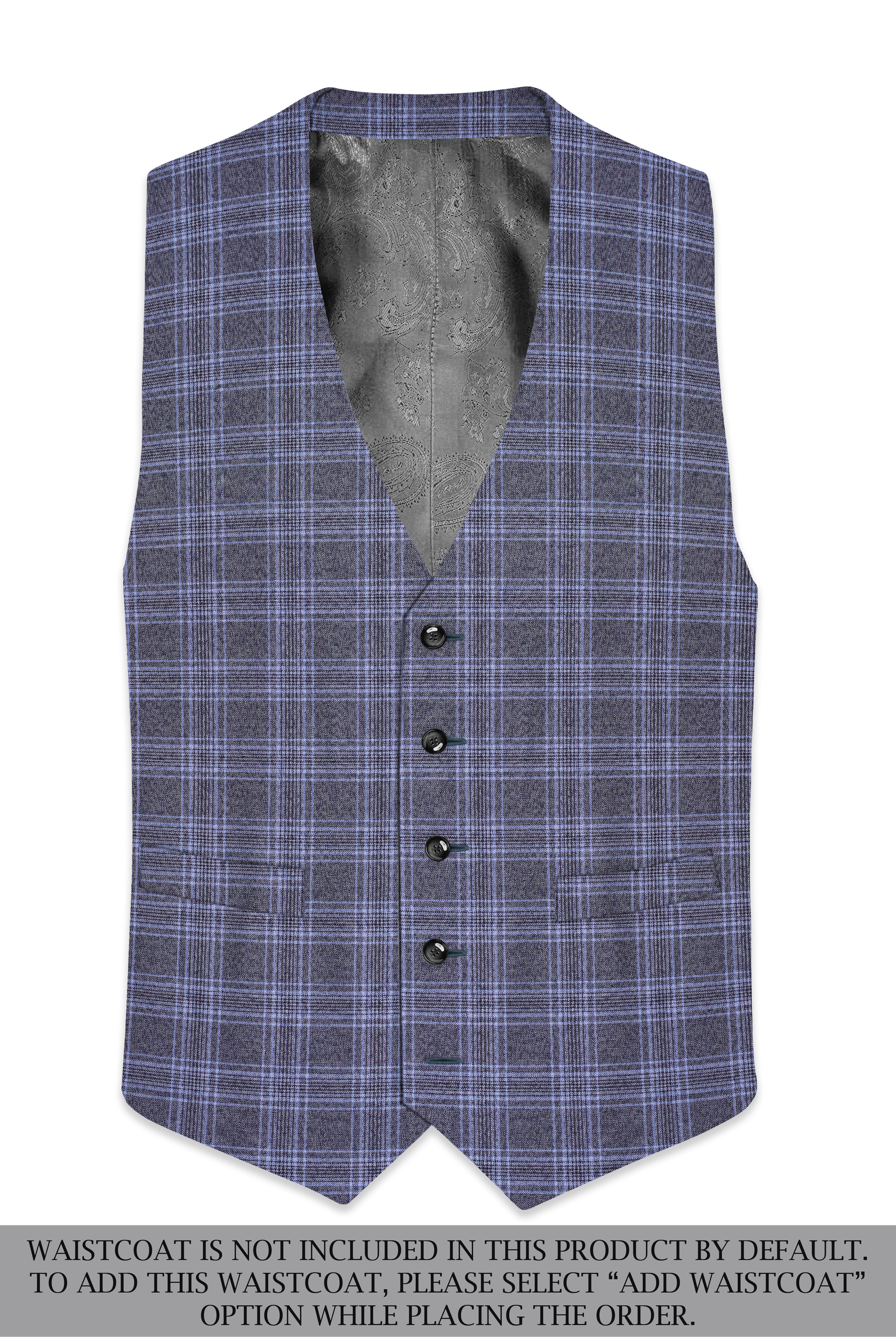 Casphin-Dolphin And Casper Blue Plaid Wool Rich Peck Lepal Single Breasted Suit