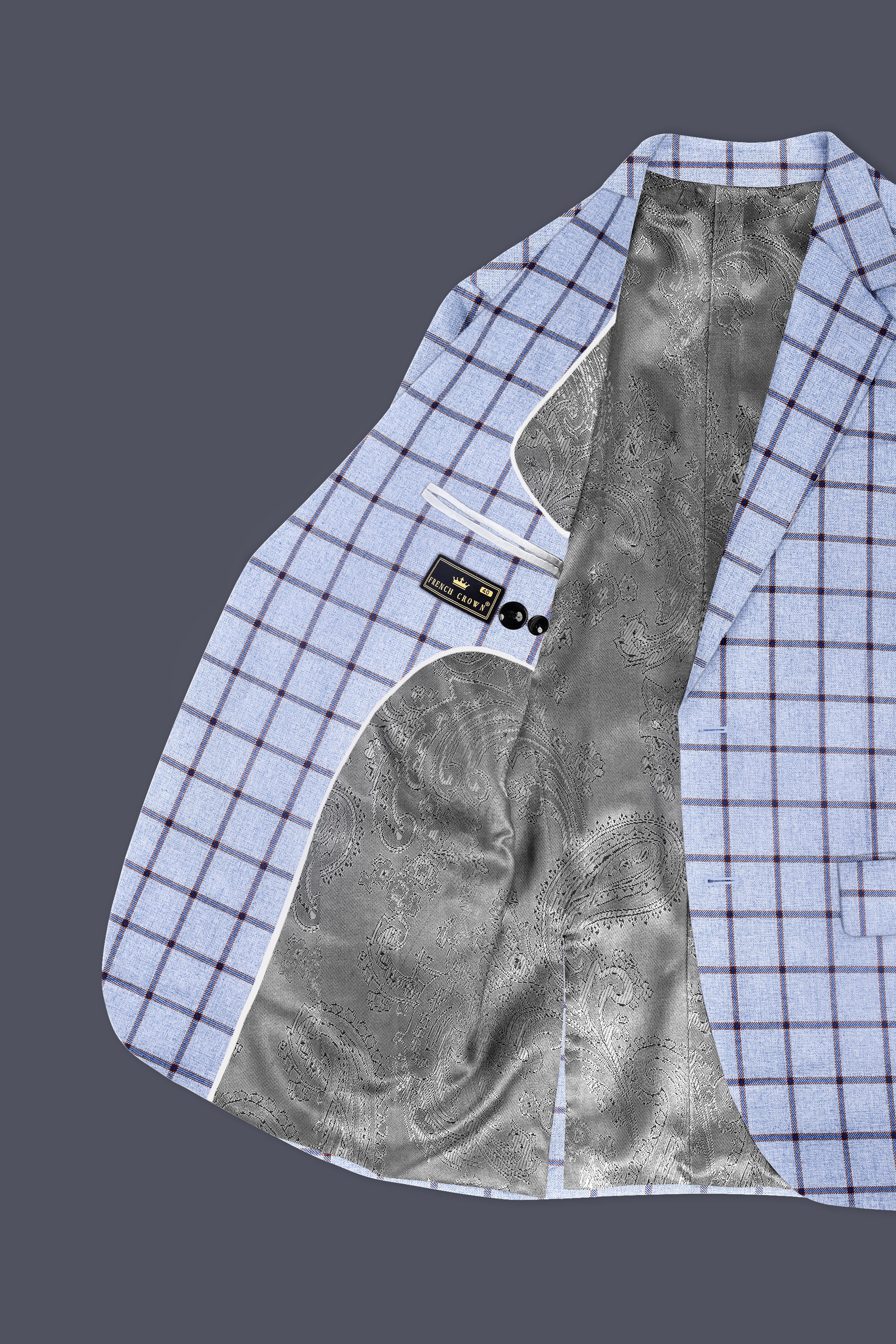 Mistrel-Spun Pearl Gray Windows Wool Rich Single Breasted Suit